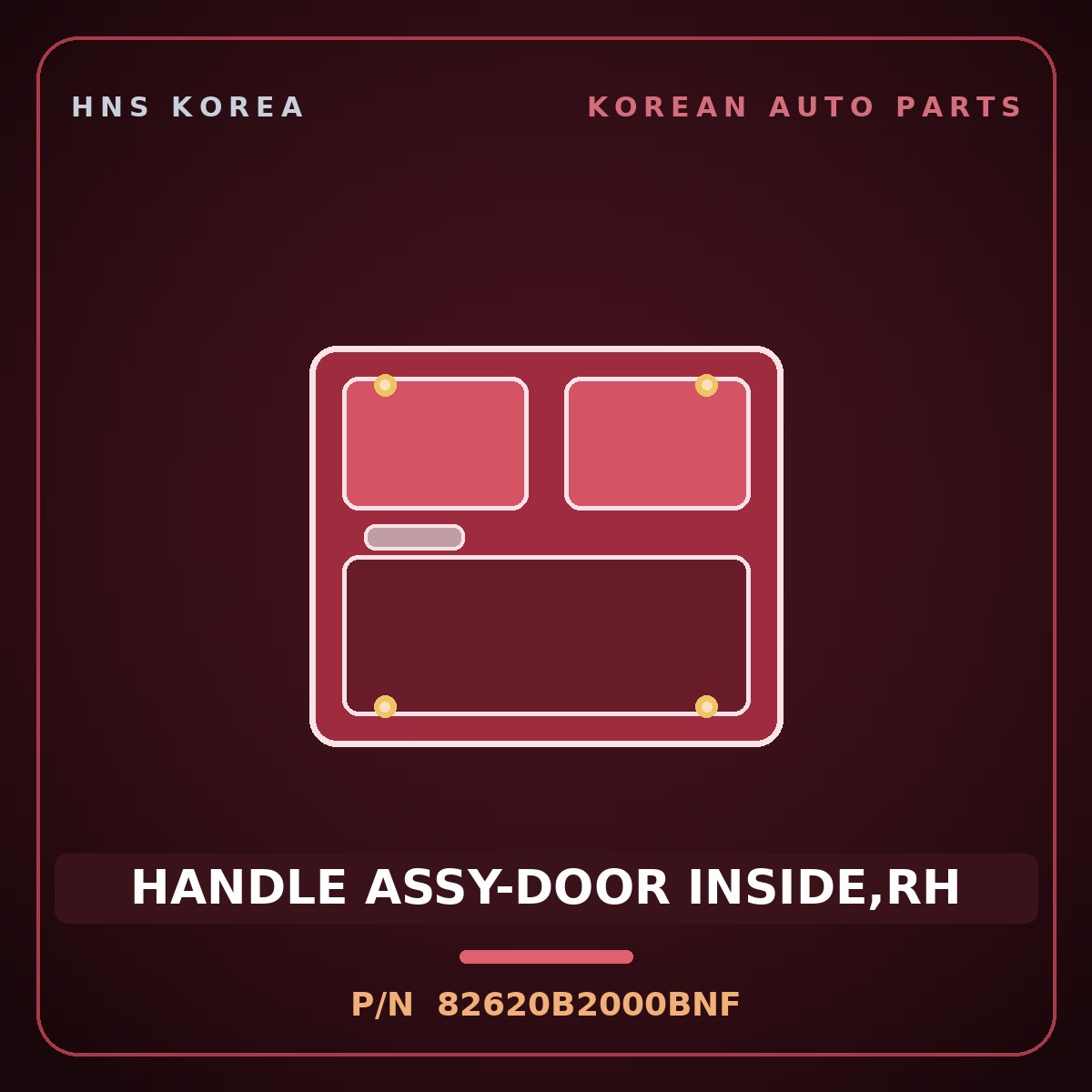 Genuine Mobis HANDLE ASSY-DOOR INSIDE,RH 82620B2000BNF for Soul 2013 HNS Parts Korea