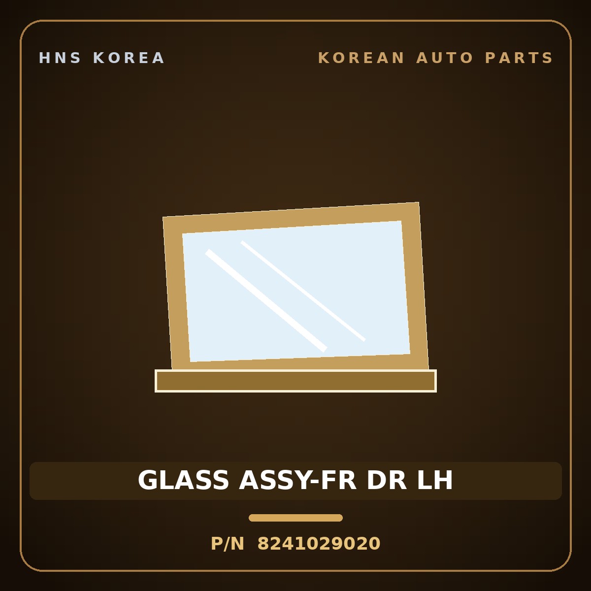 Genuine Mobis GLASS ASSY-FR DR LH 8241029020 for Elantra 1996 HNS Parts Korea