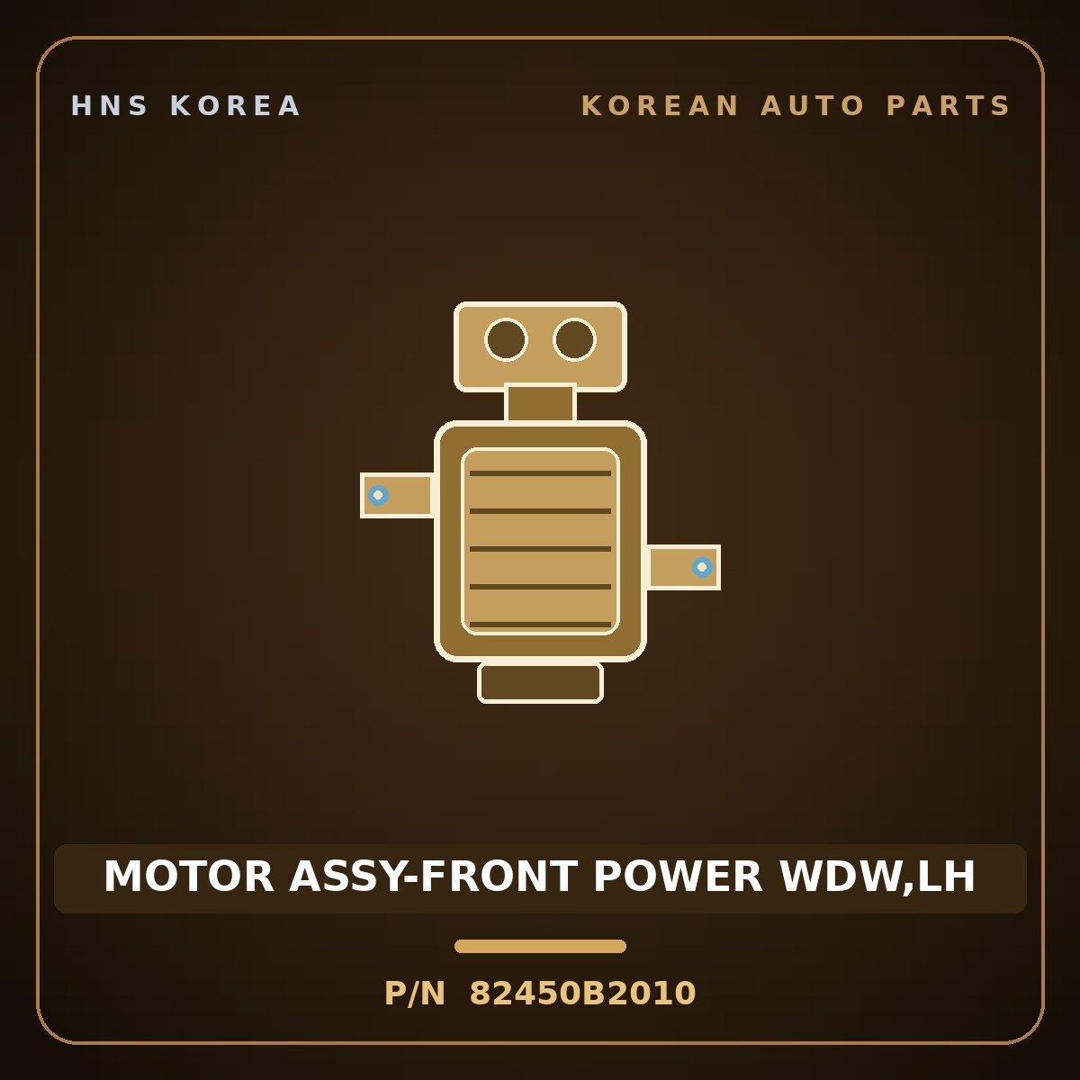 Genuine Mobis MOTOR ASSY-FRONT POWER WDW,LH 82450B2010 for Soul 2013 HNS Parts Korea