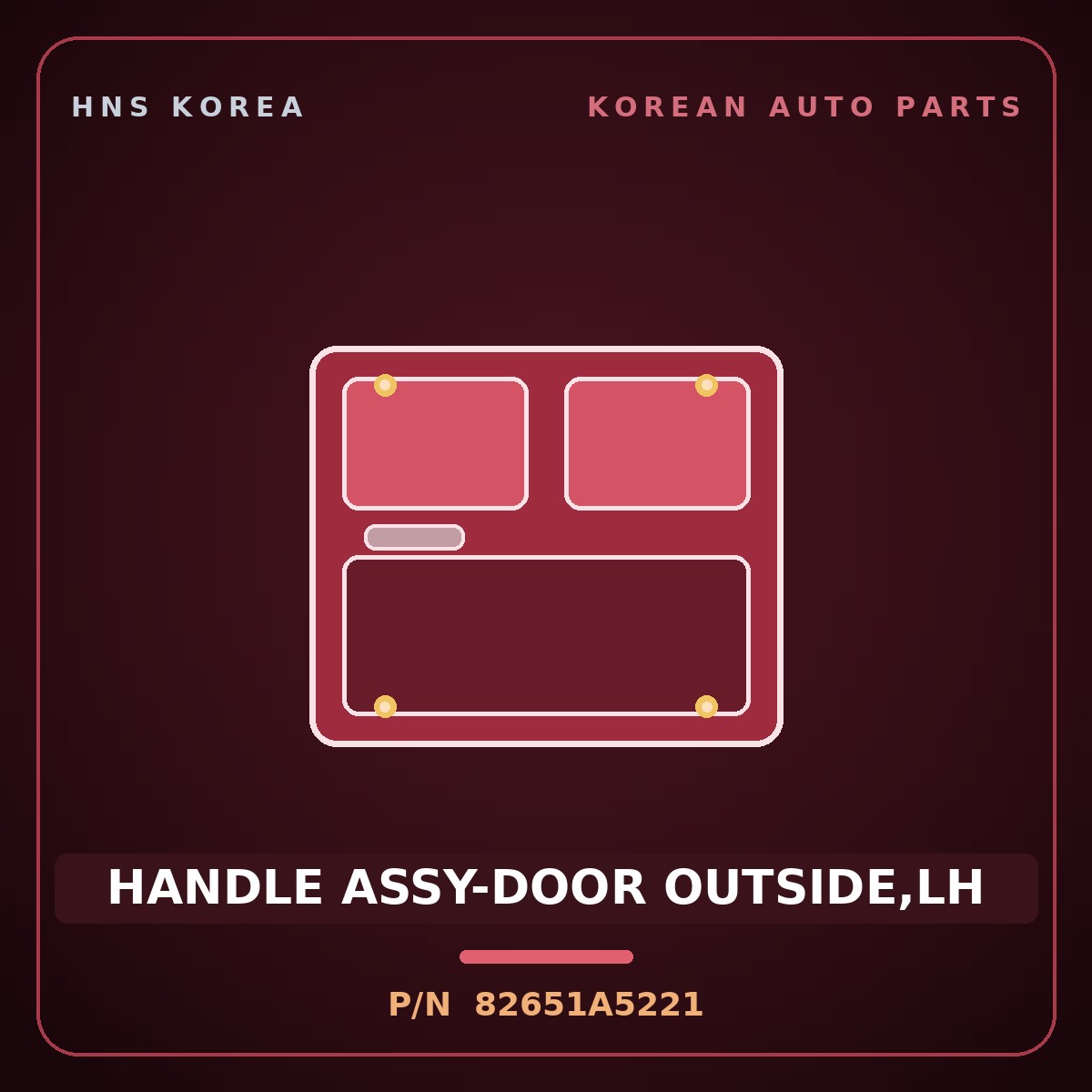 Genuine Mobis HANDLE ASSY-DOOR OUTSIDE,LH 82651A5221 for i30 2012 HNS Parts Korea