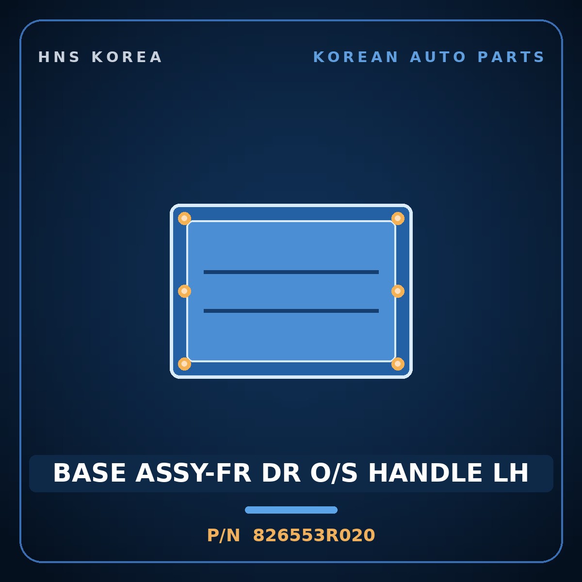 Genuine Mobis BASE ASSY-FR DR O/S HANDLE LH 826553R020 for K7 2008 HNS Parts Korea