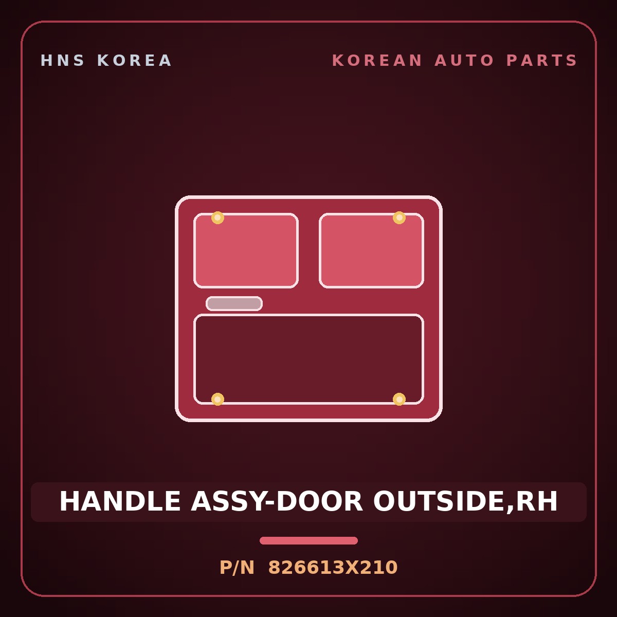 Genuine Mobis HANDLE ASSY-DOOR OUTSIDE,RH 826613X210 for Elantra 2011 HNS Parts Korea