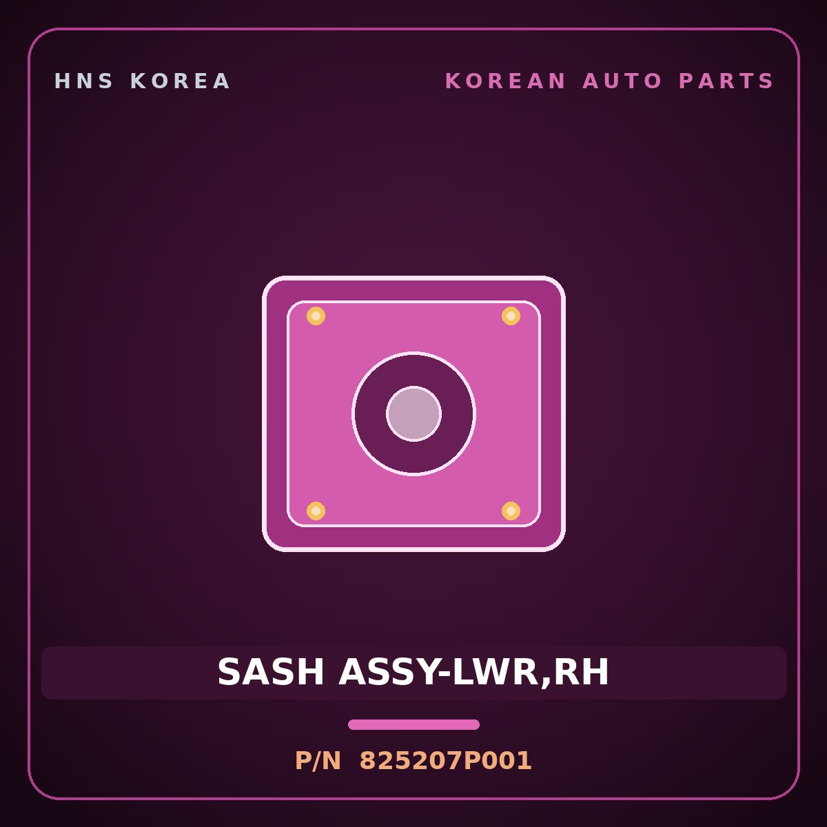 Genuine Mobis SASH ASSY-LWR,RH 825207P001 for Trago 2013 HNS Parts Korea