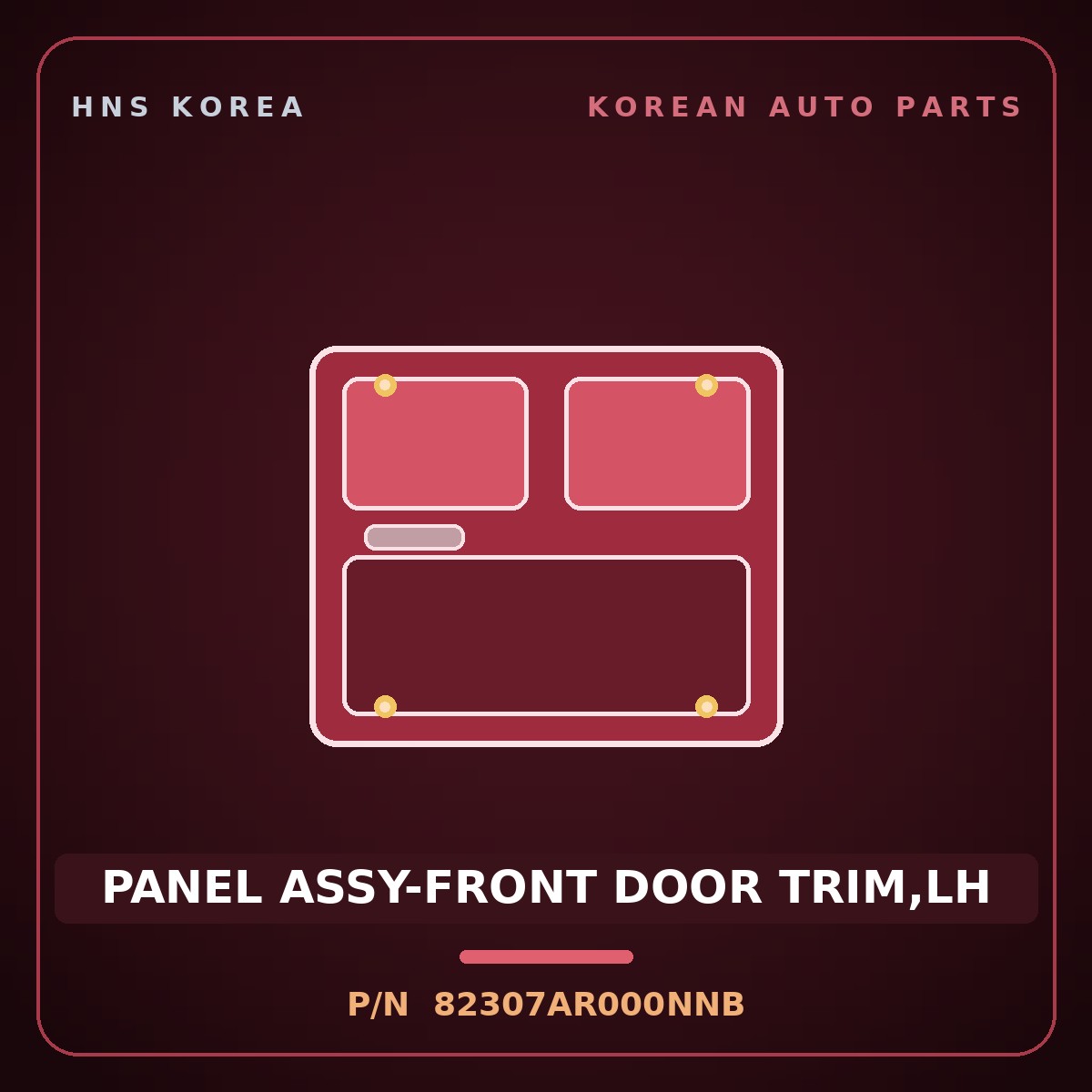 Genuine Mobis PANEL ASSY-FRONT DOOR TRIM,LH 82307AR000NNB for Genesis GV70 2021 HNS Parts Korea