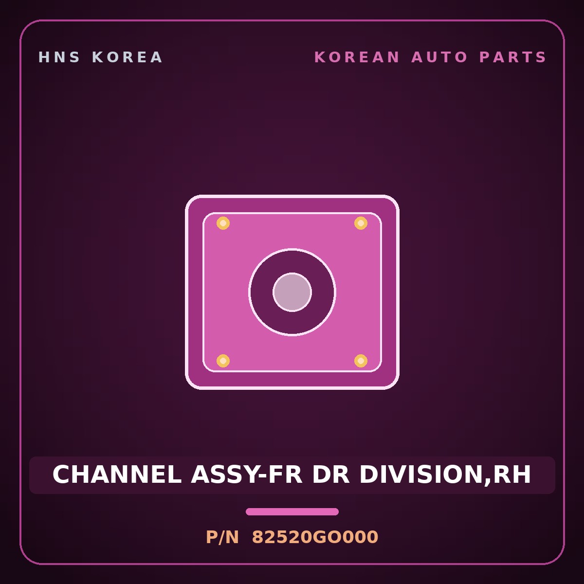 Genuine Mobis CHANNEL ASSY-FR DR DIVISION,RH 82520GO000 for IONIQ 2024 HNS Parts Korea