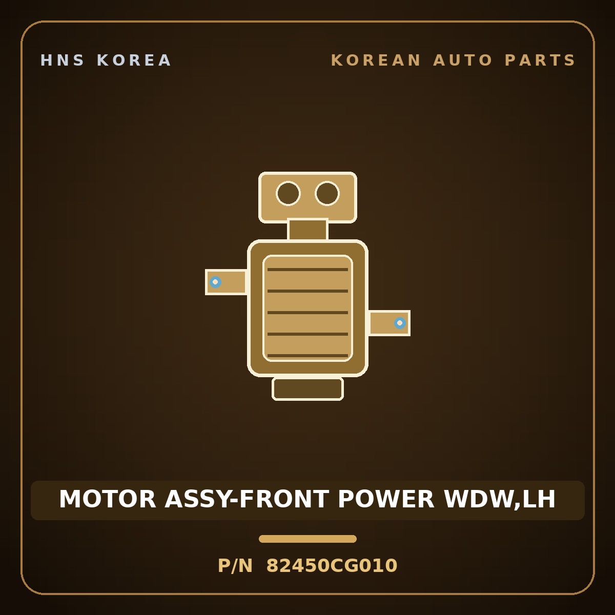 Genuine Mobis MOTOR ASSY-FRONT POWER WDW,LH 82450CG010 for Staria 2021 HNS Parts Korea