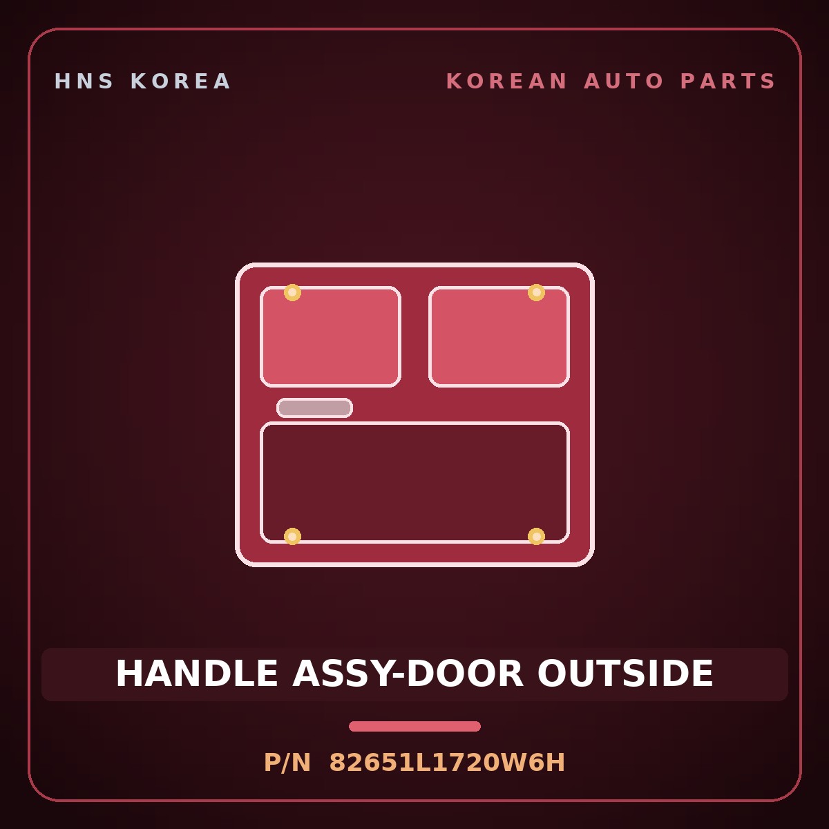 Genuine Mobis HANDLE ASSY-DOOR OUTSIDE 82651L1720W6H for Sonata 2023 HNS Parts Korea