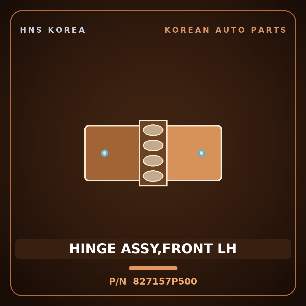 Genuine Mobis HINGE ASSY,FRONT LH 827157P500 for Trago 2013 HNS Parts Korea