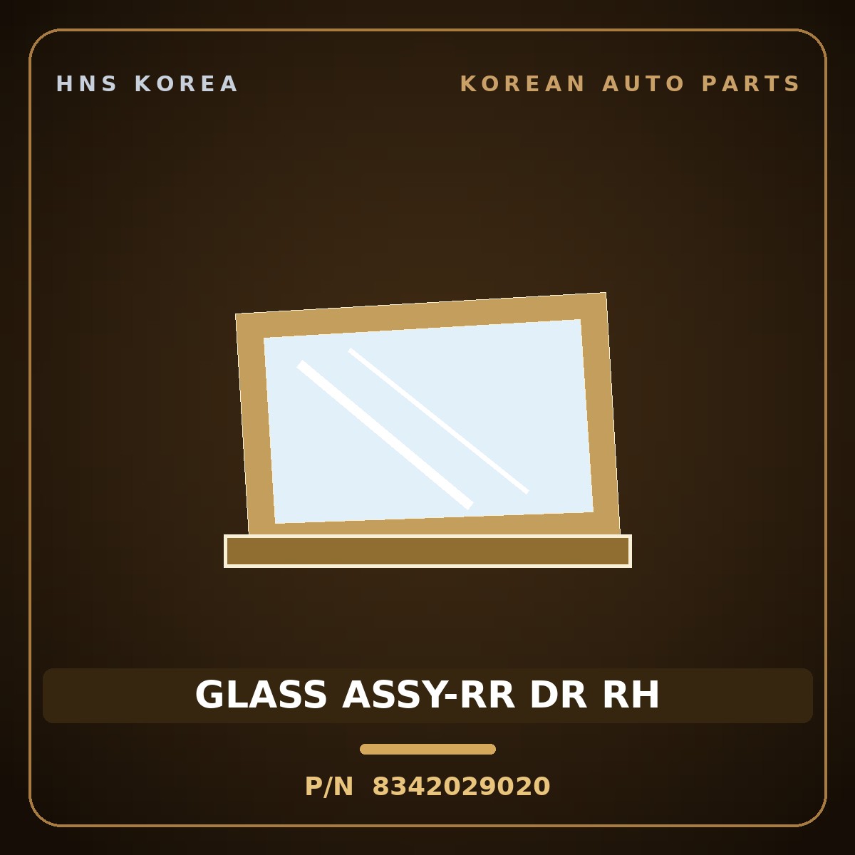 Genuine Mobis GLASS ASSY-RR DR RH 8342029020 for Elantra 1996 HNS Parts Korea