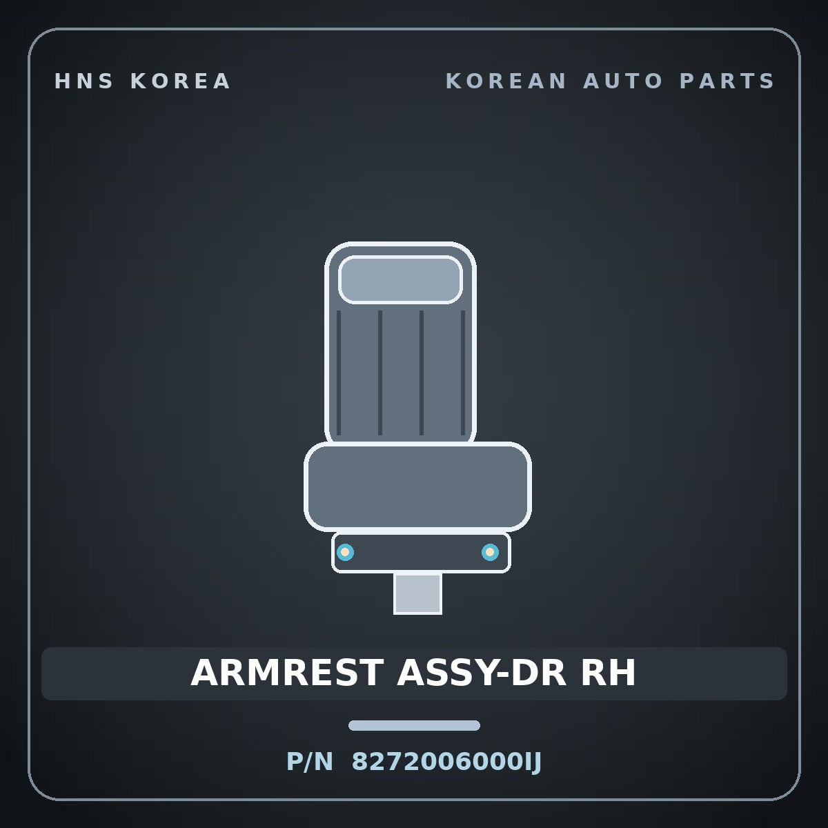 Genuine Mobis ARMREST ASSY-DR RH 8272006000IJ for Atos 1998 HNS Parts Korea