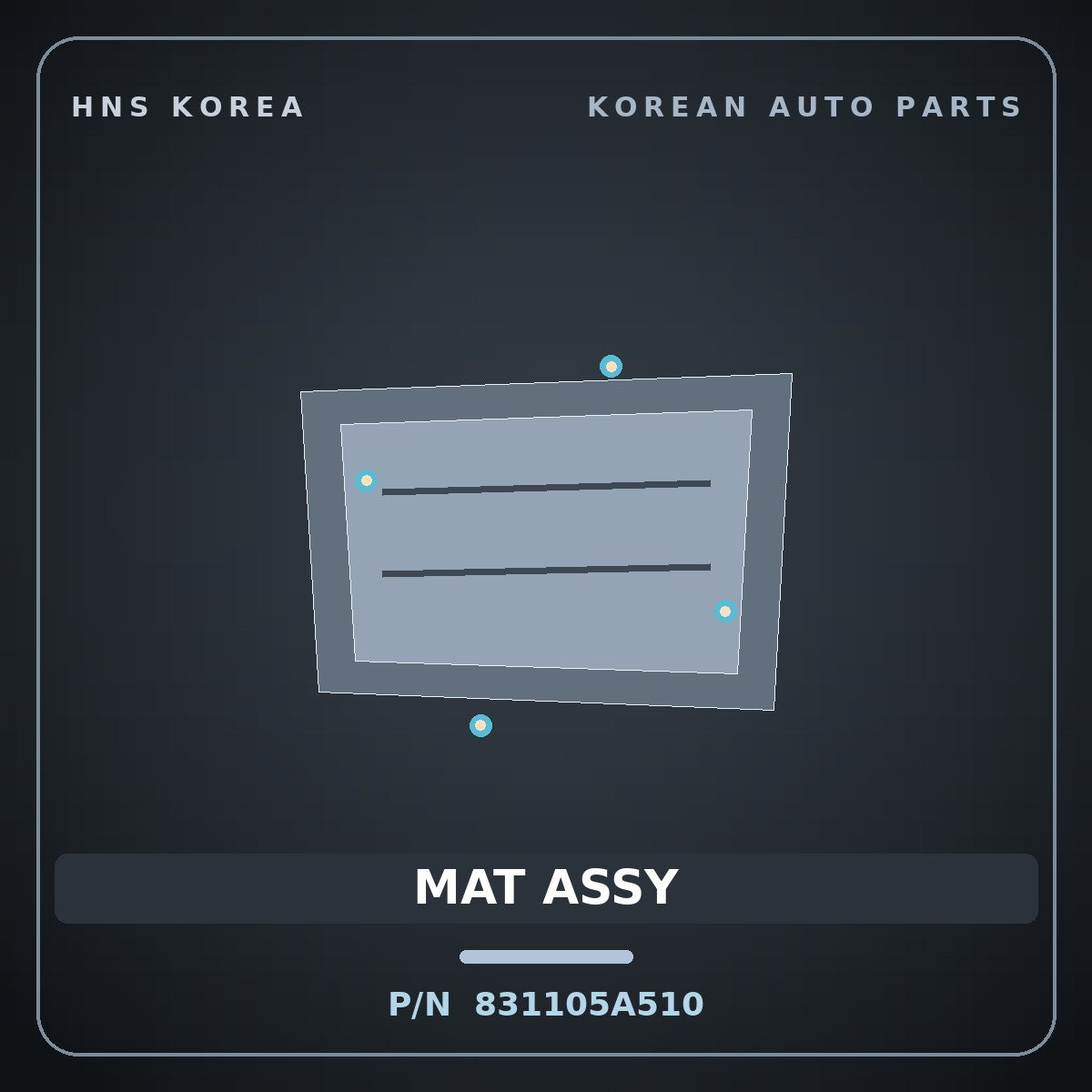 Genuine Mobis MAT ASSY 831105A510 for County 2004 HNS Parts Korea