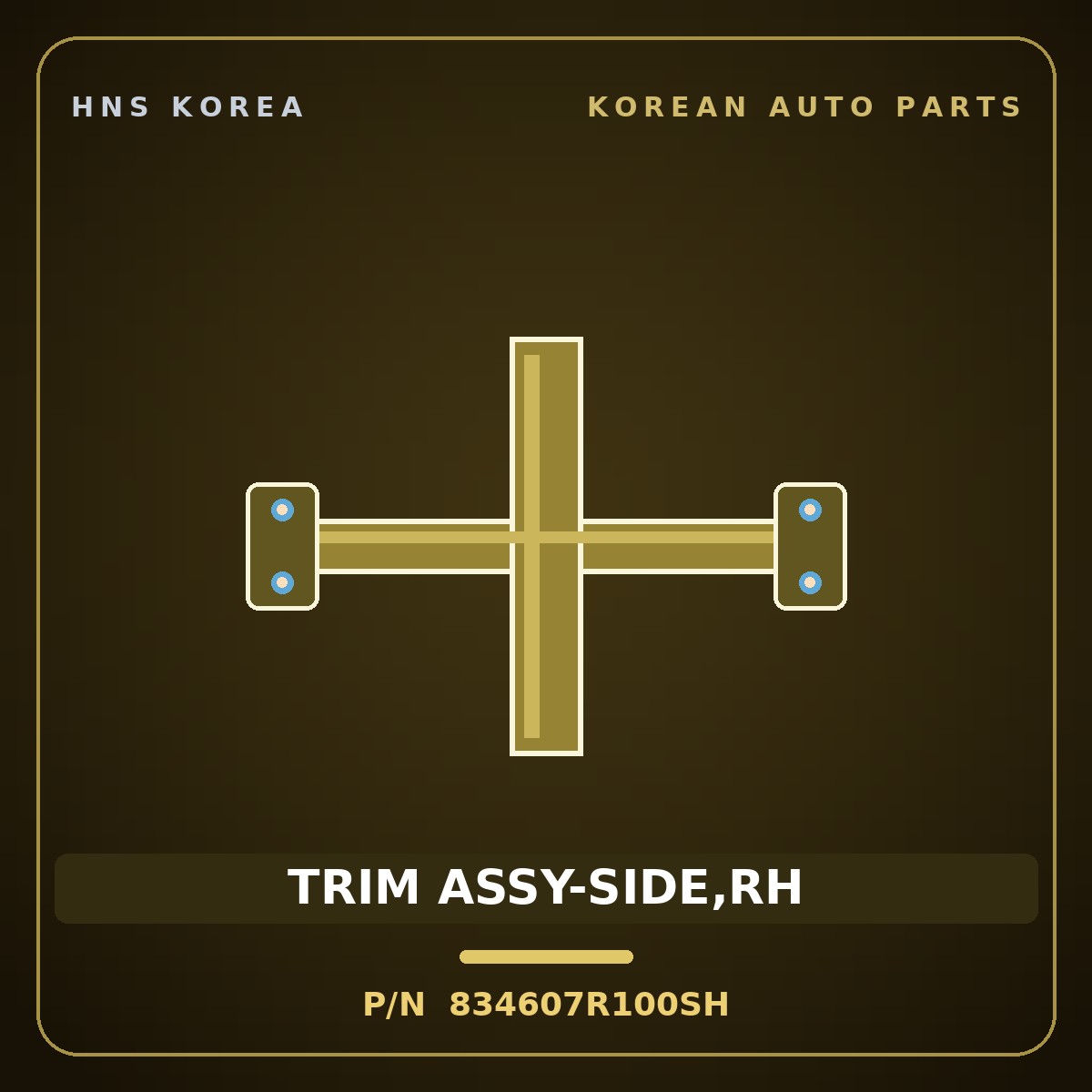 Genuine Mobis TRIM ASSY-SIDE,RH 834607R100SH for Trago 2013 HNS Parts Korea