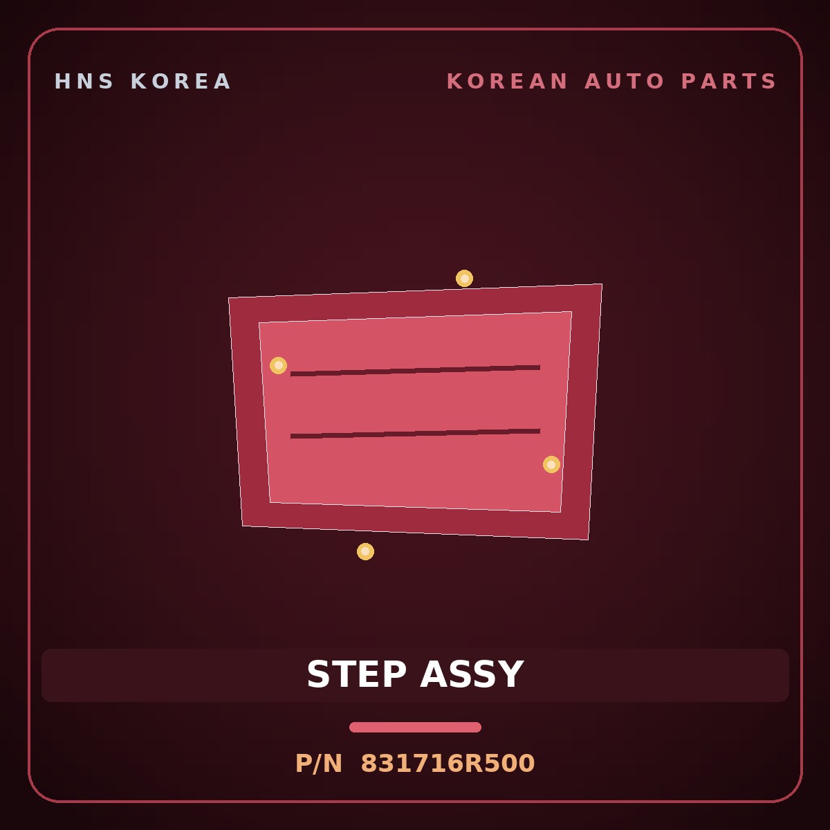 Genuine Mobis STEP ASSY 831716R500 for Global 900 2008 HNS Parts Korea