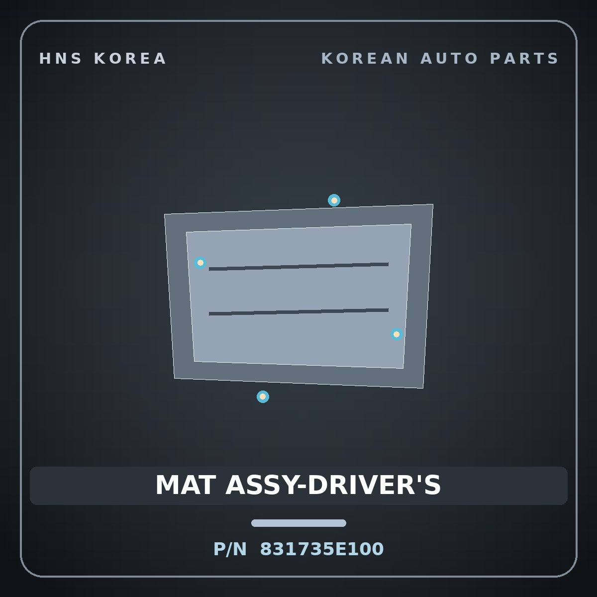 Genuine Mobis MAT ASSY-DRIVER'S 831735E100 for Aero City 2004 HNS Parts Korea