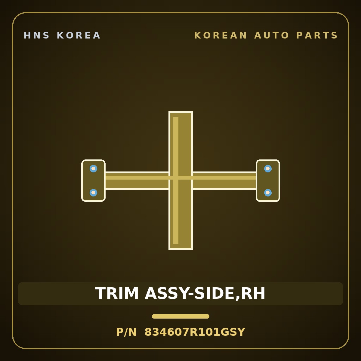 Genuine Mobis TRIM ASSY-SIDE,RH 834607R101GSY for Trago 2013 HNS Parts Korea