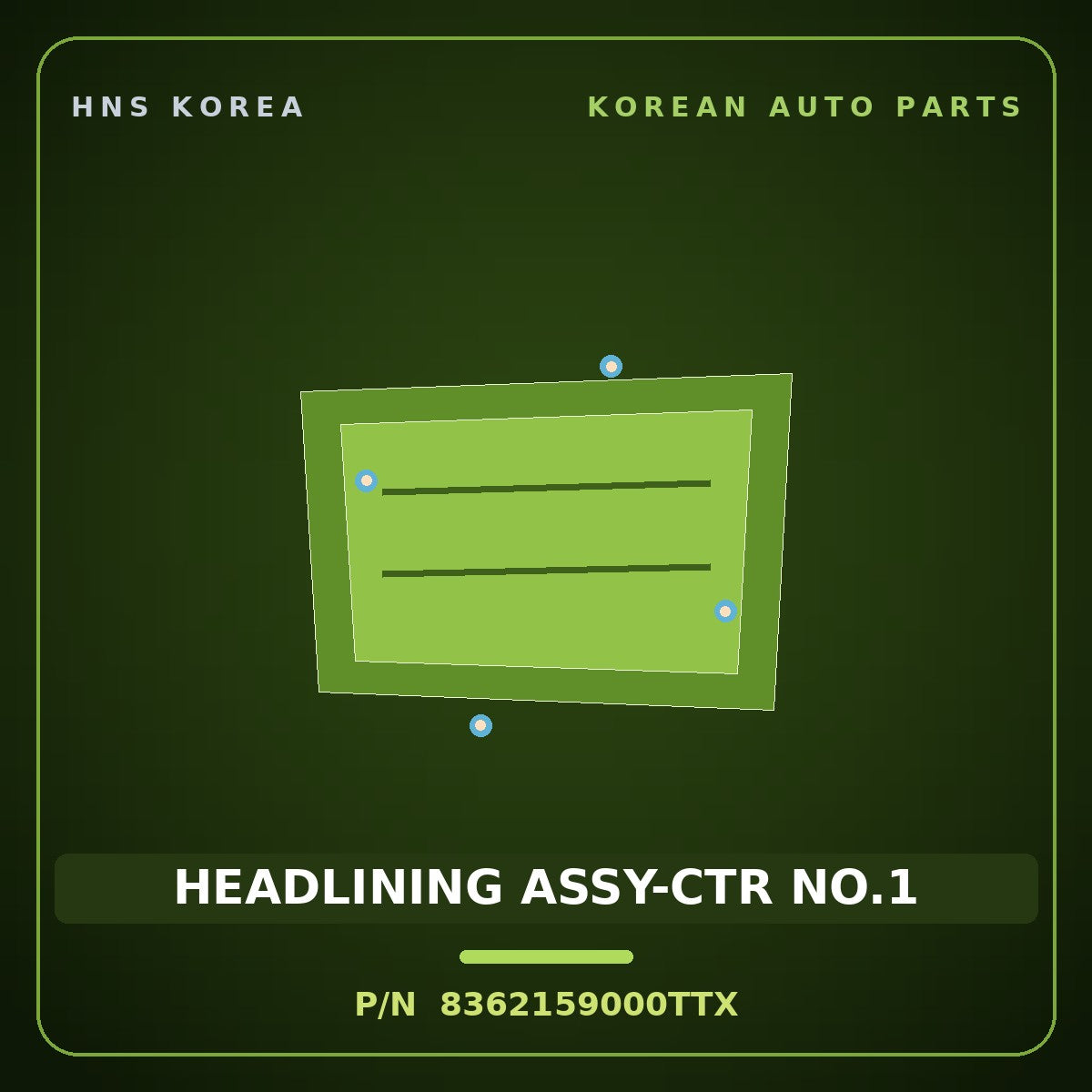Genuine Mobis HEADLINING ASSY-CTR NO.1 8362159000TTX for Solati 2014 HNS Parts Korea