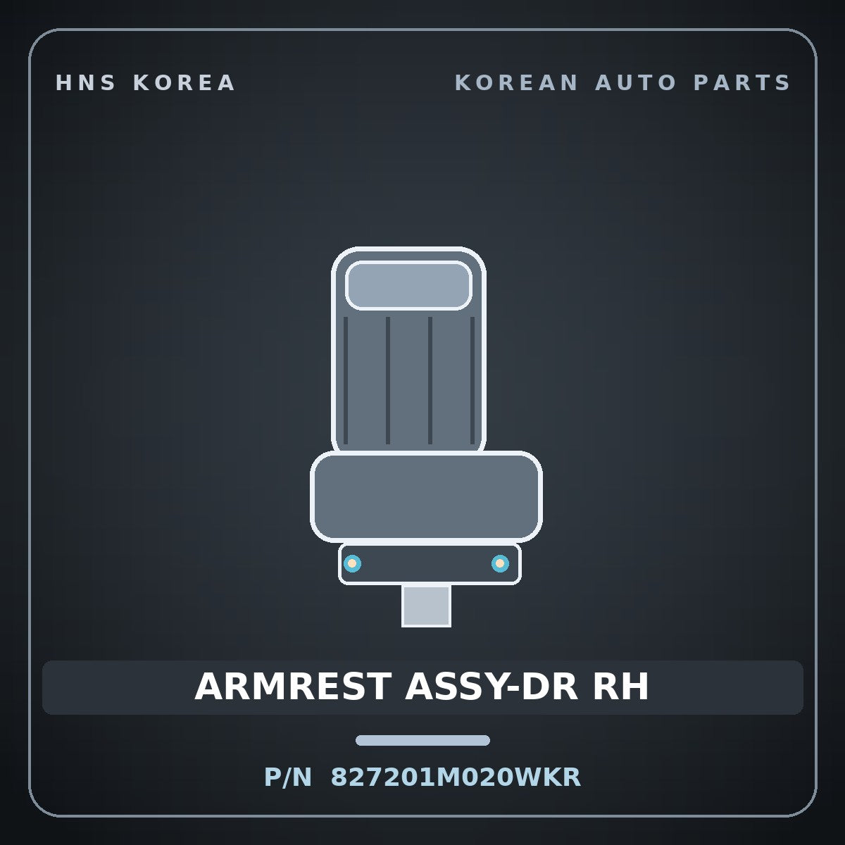 Genuine Mobis ARMREST ASSY-DR RH 827201M020WKR for Forte 2008 HNS Parts Korea
