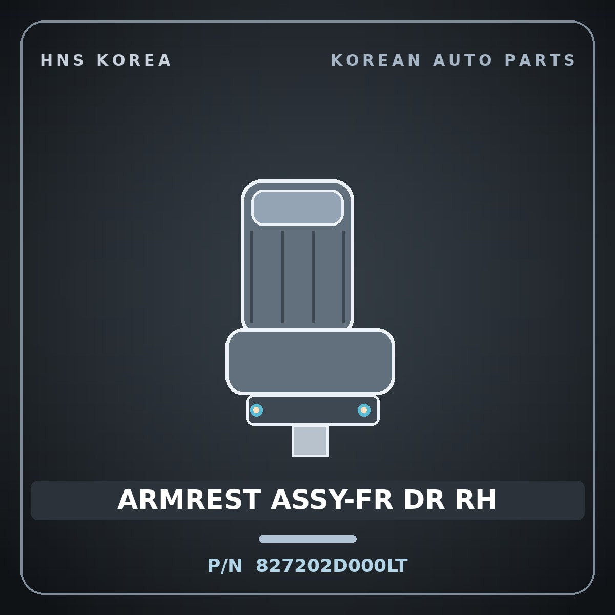 Genuine Mobis ARMREST ASSY-FR DR RH 827202D000LT for Elantra 2000 HNS Parts Korea