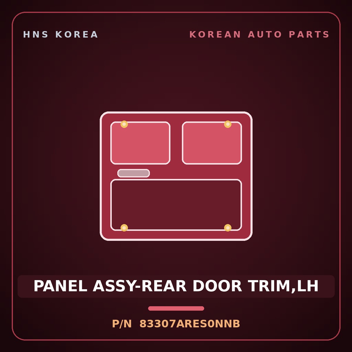 Genuine Mobis PANEL ASSY-REAR DOOR TRIM,LH 83307ARES0NNB for Genesis GV70 2021 HNS Parts Korea