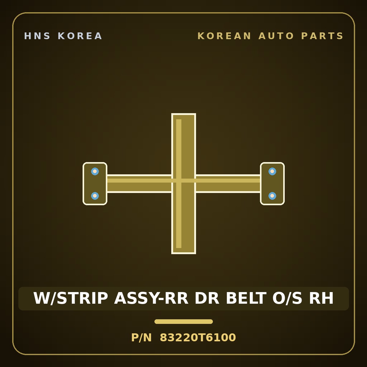 Genuine Mobis W/STRIP ASSY-RR DR BELT O/S RH 83220T6100 for Genesis GV80 2020 HNS Parts Korea