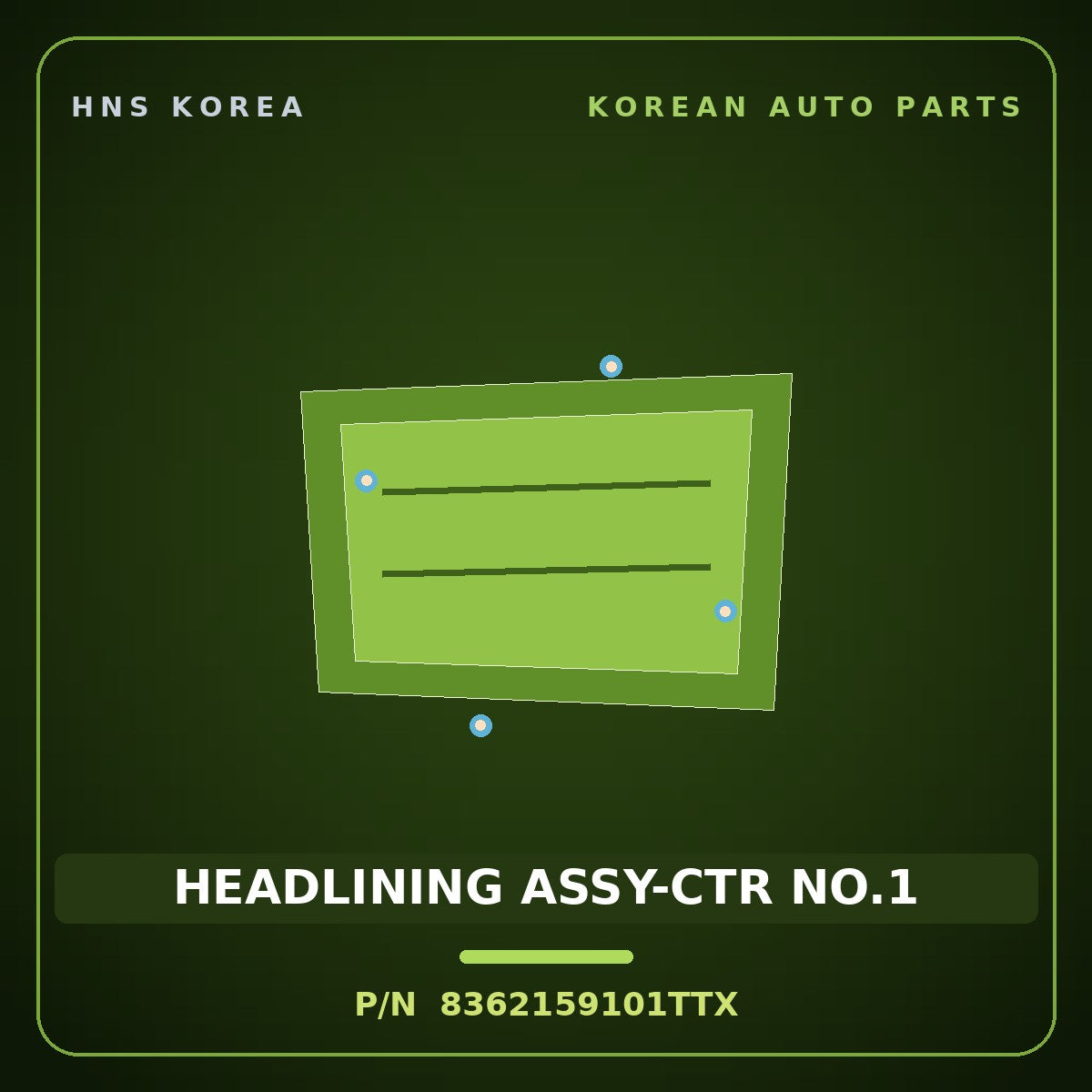 Genuine Mobis HEADLINING ASSY-CTR NO.1 8362159101TTX for Solati 2014 HNS Parts Korea