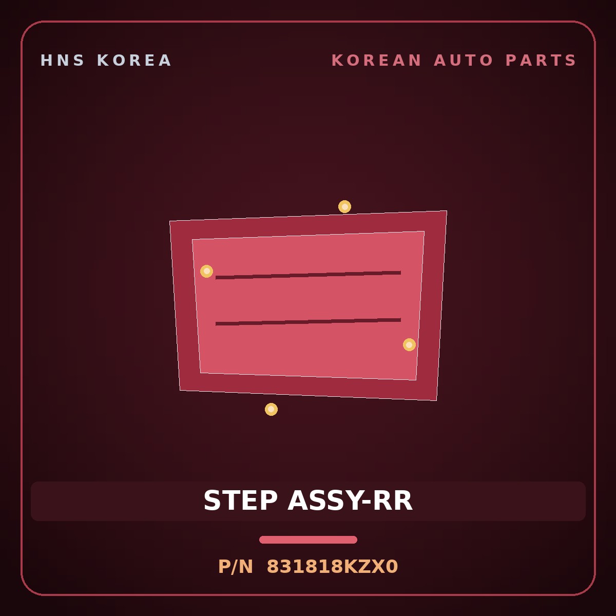 Genuine Mobis STEP ASSY-RR 831818KZX0 for Aero City 2008 HNS Parts Korea