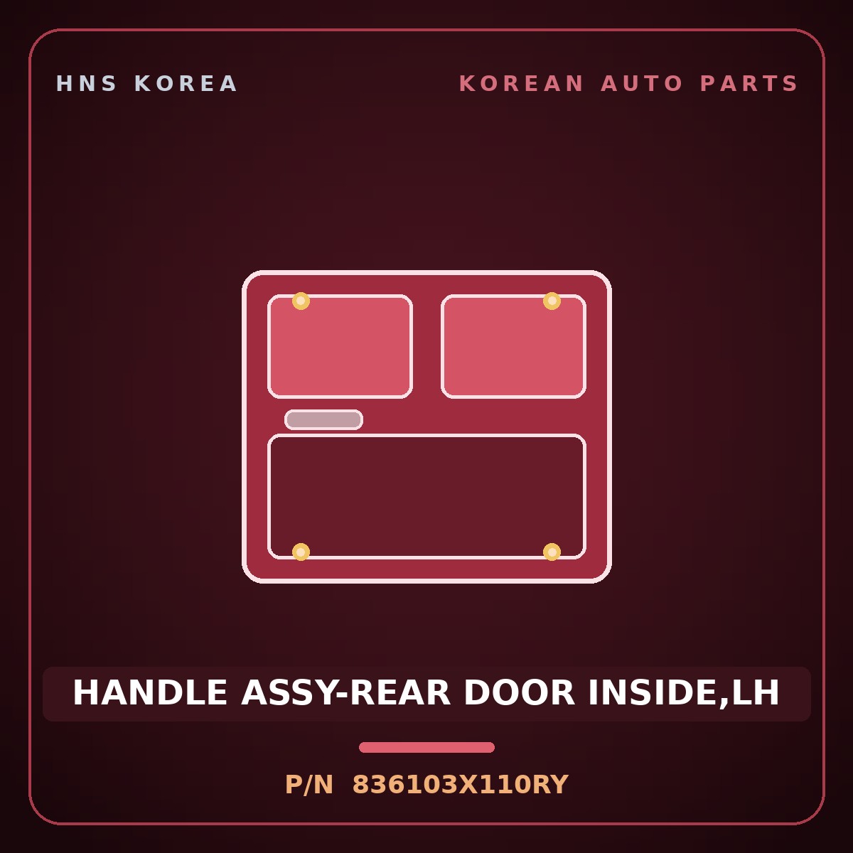Genuine Mobis HANDLE ASSY-REAR DOOR INSIDE,LH 836103X110RY for Elantra 2011 HNS Parts Korea