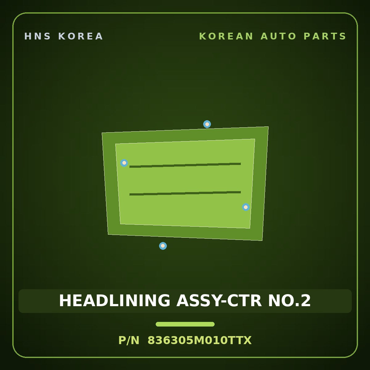 Genuine Mobis HEADLINING ASSY-CTR NO.2 836305M010TTX for Mighty 2015 HNS Parts Korea
