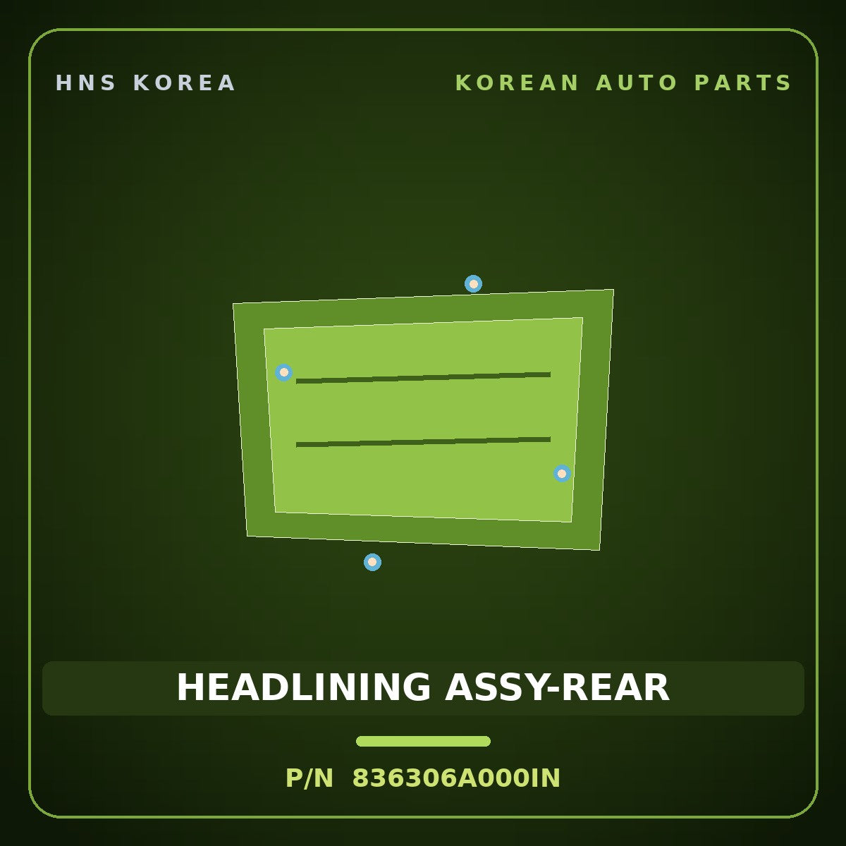 Genuine Mobis HEADLINING ASSY-REAR 836306A000IN for 5-Ton Truck 1997 HNS Parts Korea