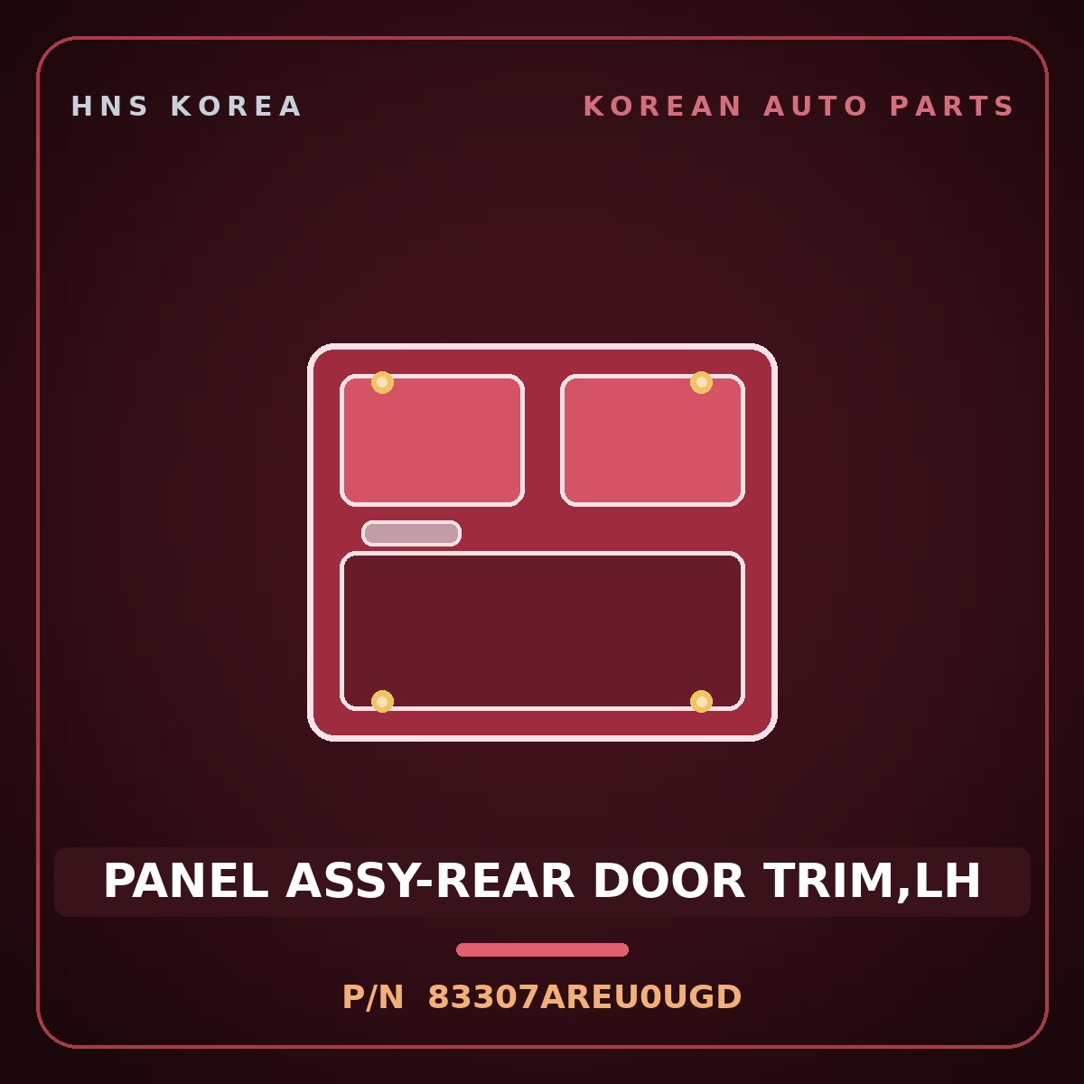 Genuine Mobis PANEL ASSY-REAR DOOR TRIM,LH 83307AREU0UGD for Genesis GV70 2021 HNS Parts Korea