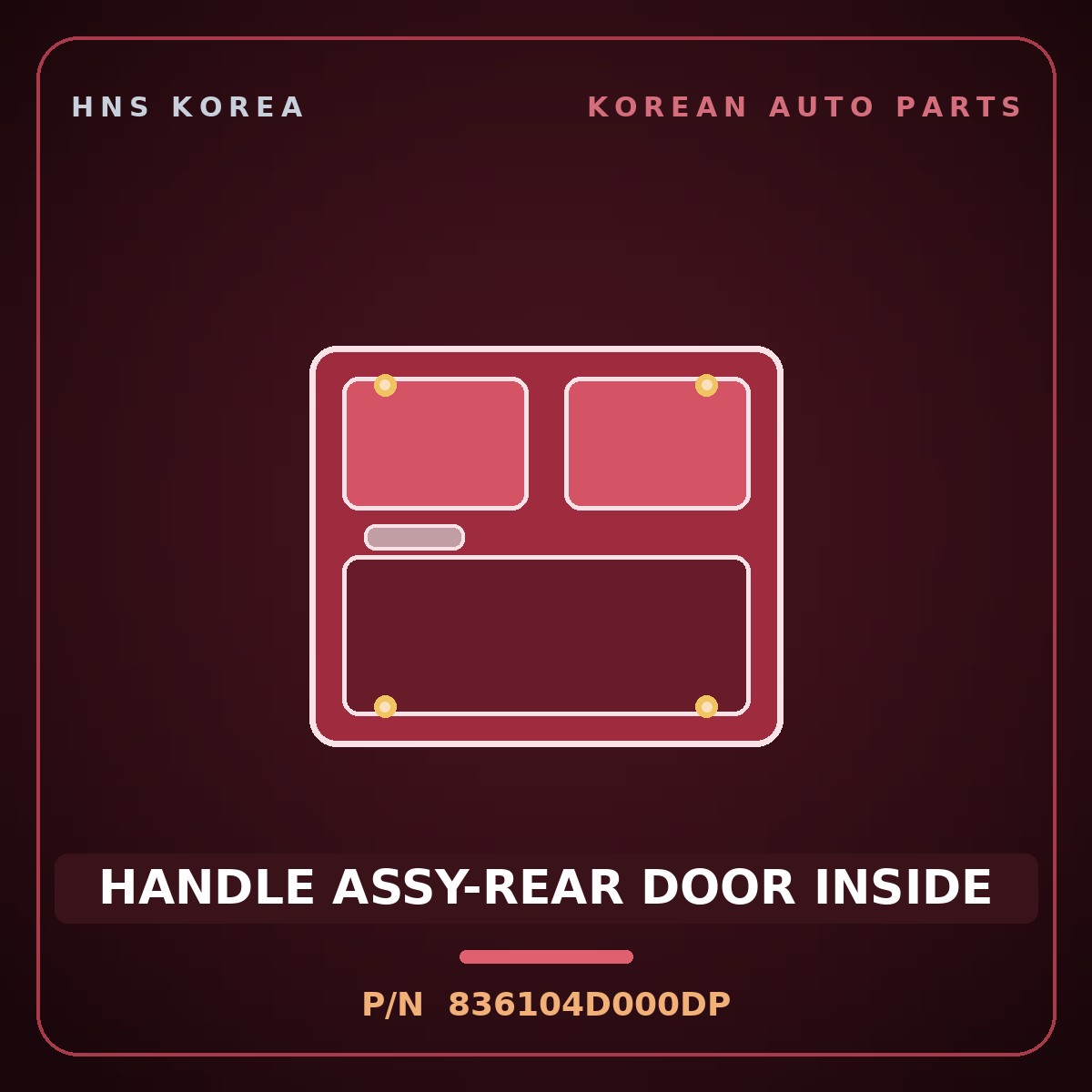 Genuine Mobis HANDLE ASSY-REAR DOOR INSIDE 836104D000DP for Carnival 2005 HNS Parts Korea