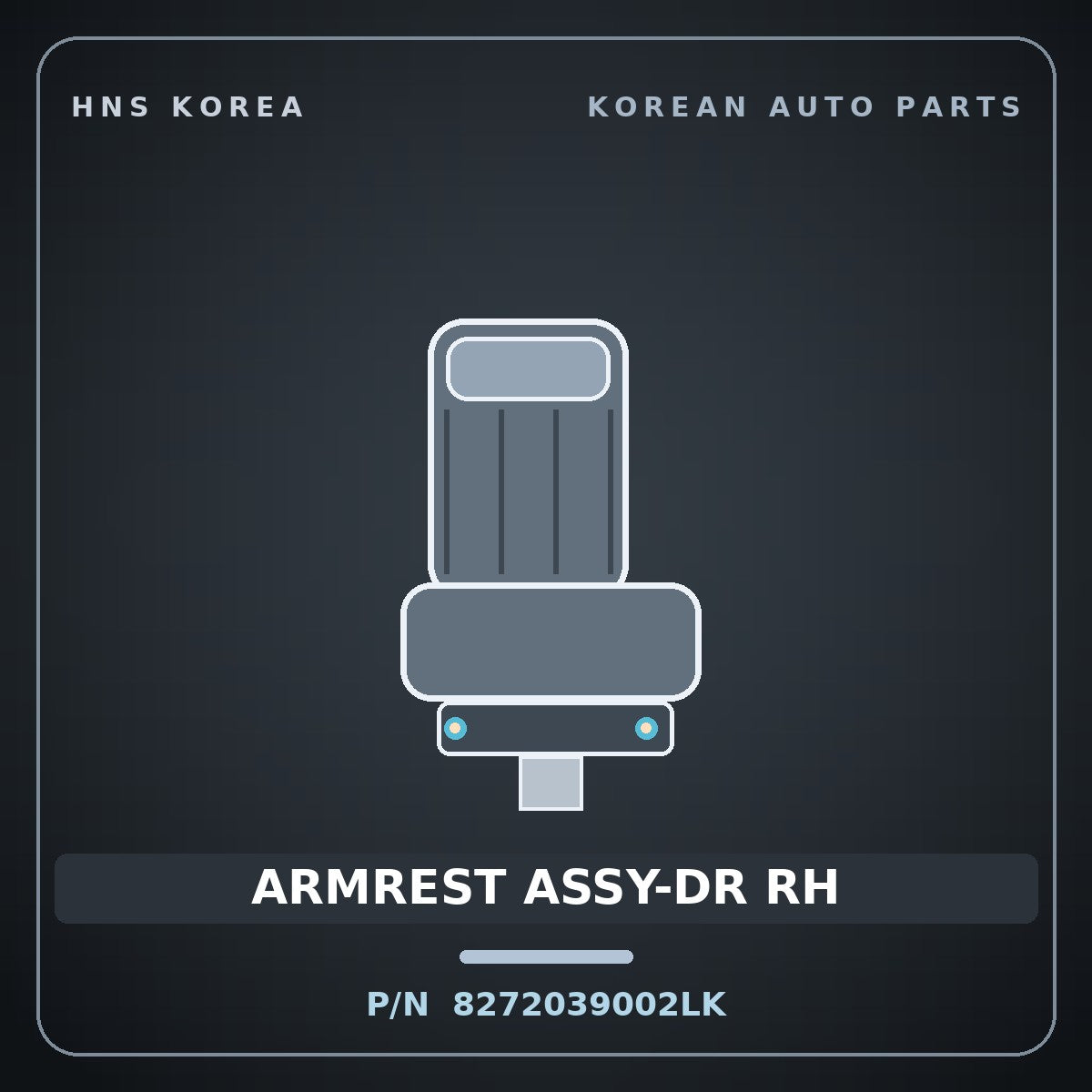 Genuine Mobis ARMREST ASSY-DR RH 8272039002LK for Grandeur 1999 HNS Parts Korea