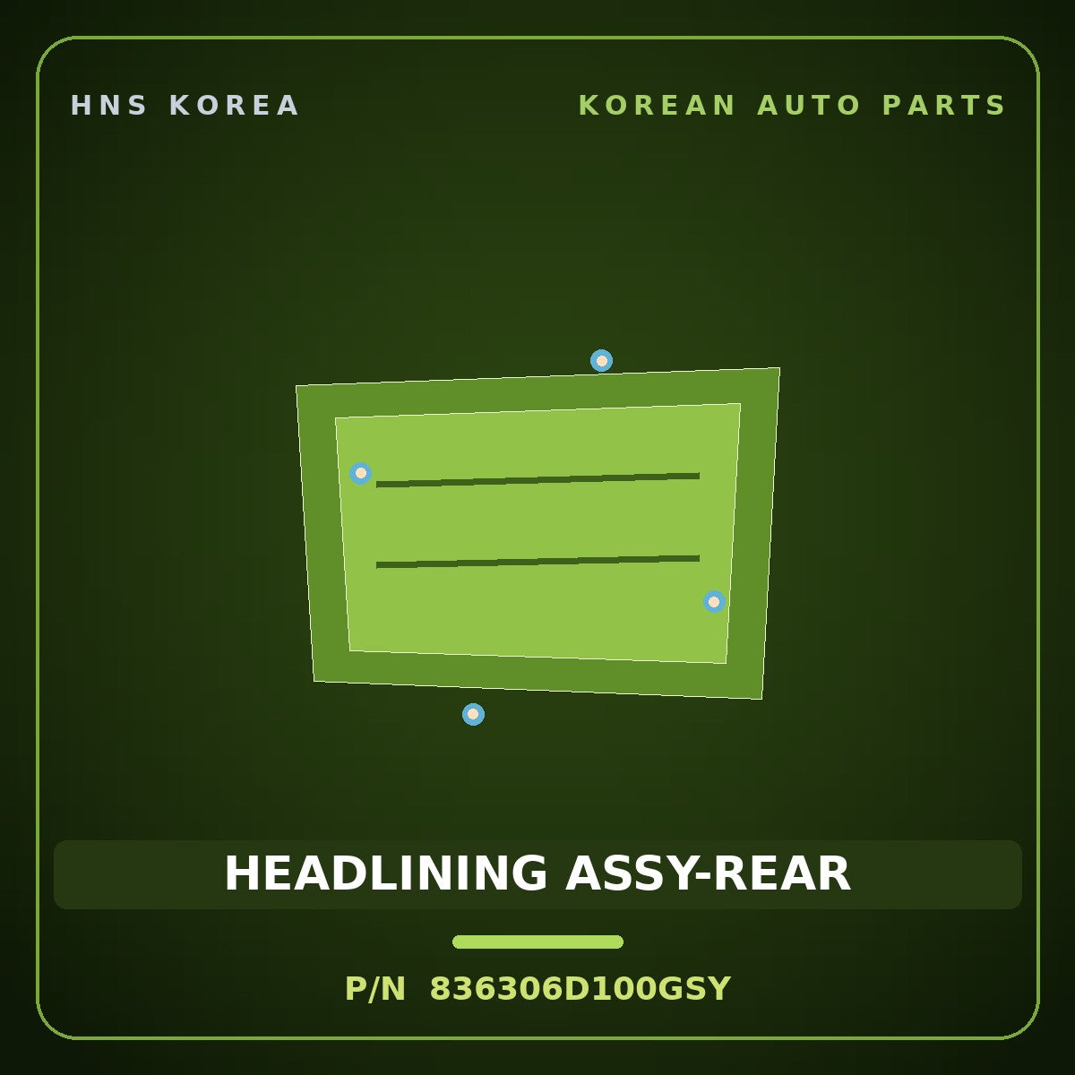 Genuine Mobis HEADLINING ASSY-REAR 836306D100GSY for Pavise 2019 HNS Parts Korea
