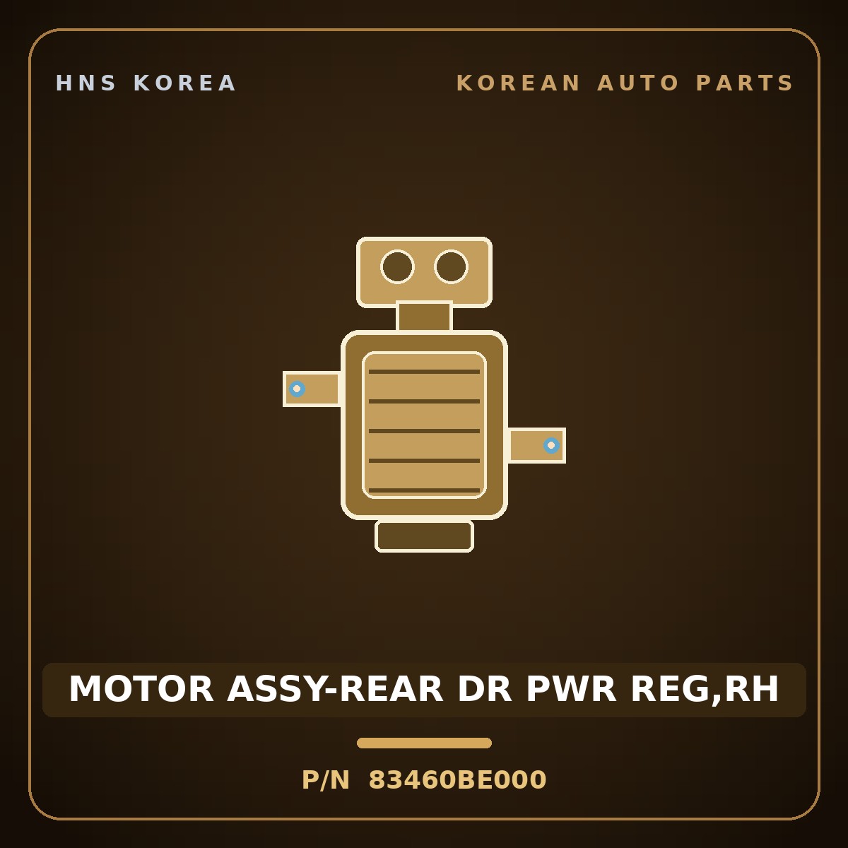 Genuine Mobis MOTOR ASSY-REAR DR PWR REG,RH 83460BE000 for Kona 2023 HNS Parts Korea