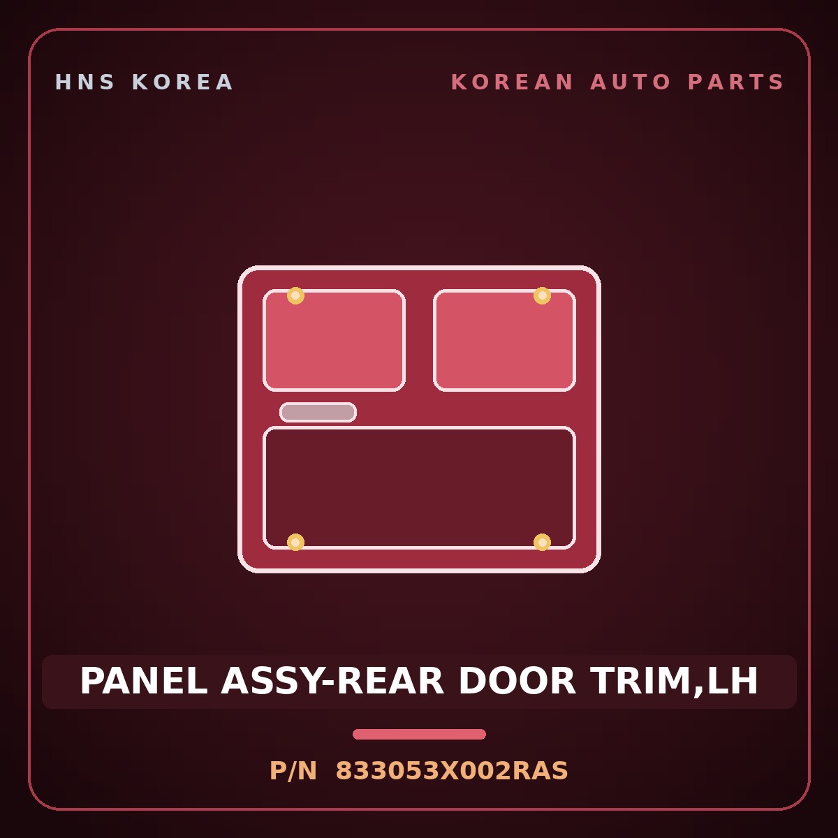 Genuine Mobis PANEL ASSY-REAR DOOR TRIM,LH 833053X002RAS for Elantra 2011 HNS Parts Korea