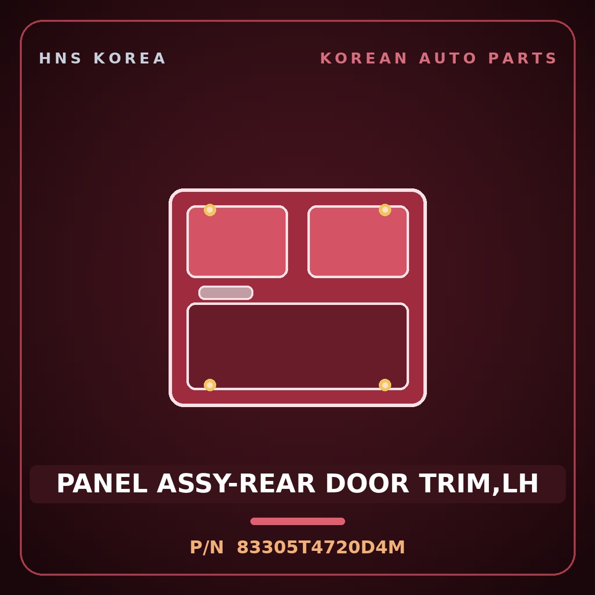 Genuine Mobis PANEL ASSY-REAR DOOR TRIM,LH 83305T4720D4M for G90 2022 HNS Parts Korea