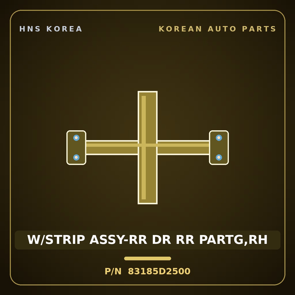 Genuine Mobis W/STRIP ASSY-RR DR RR PARTG,RH 83185D2500 for G90 2016 HNS Parts Korea