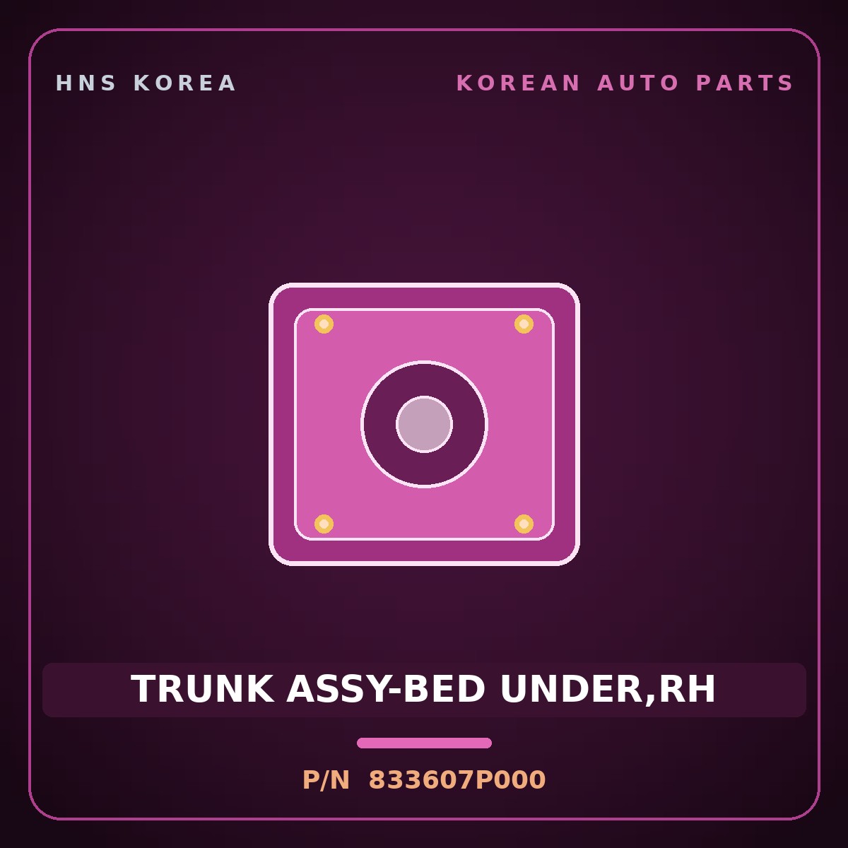 Genuine Mobis TRUNK ASSY-BED UNDER,RH 833607P000 for Trago 2013 HNS Parts Korea