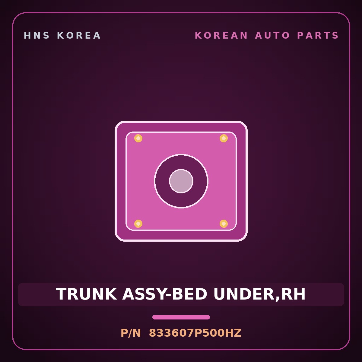 Genuine Mobis TRUNK ASSY-BED UNDER,RH 833607P500HZ for Trago 2013 HNS Parts Korea
