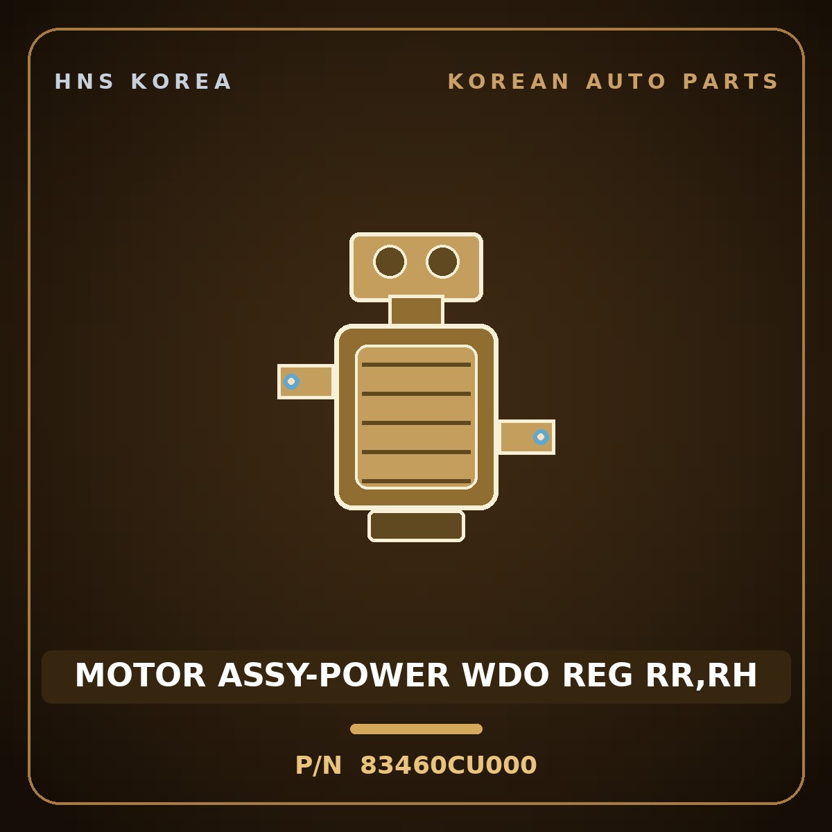 Genuine Mobis MOTOR ASSY-POWER WDO REG RR,RH 83460CU000 for Genesis GV60 2021 HNS Parts Korea