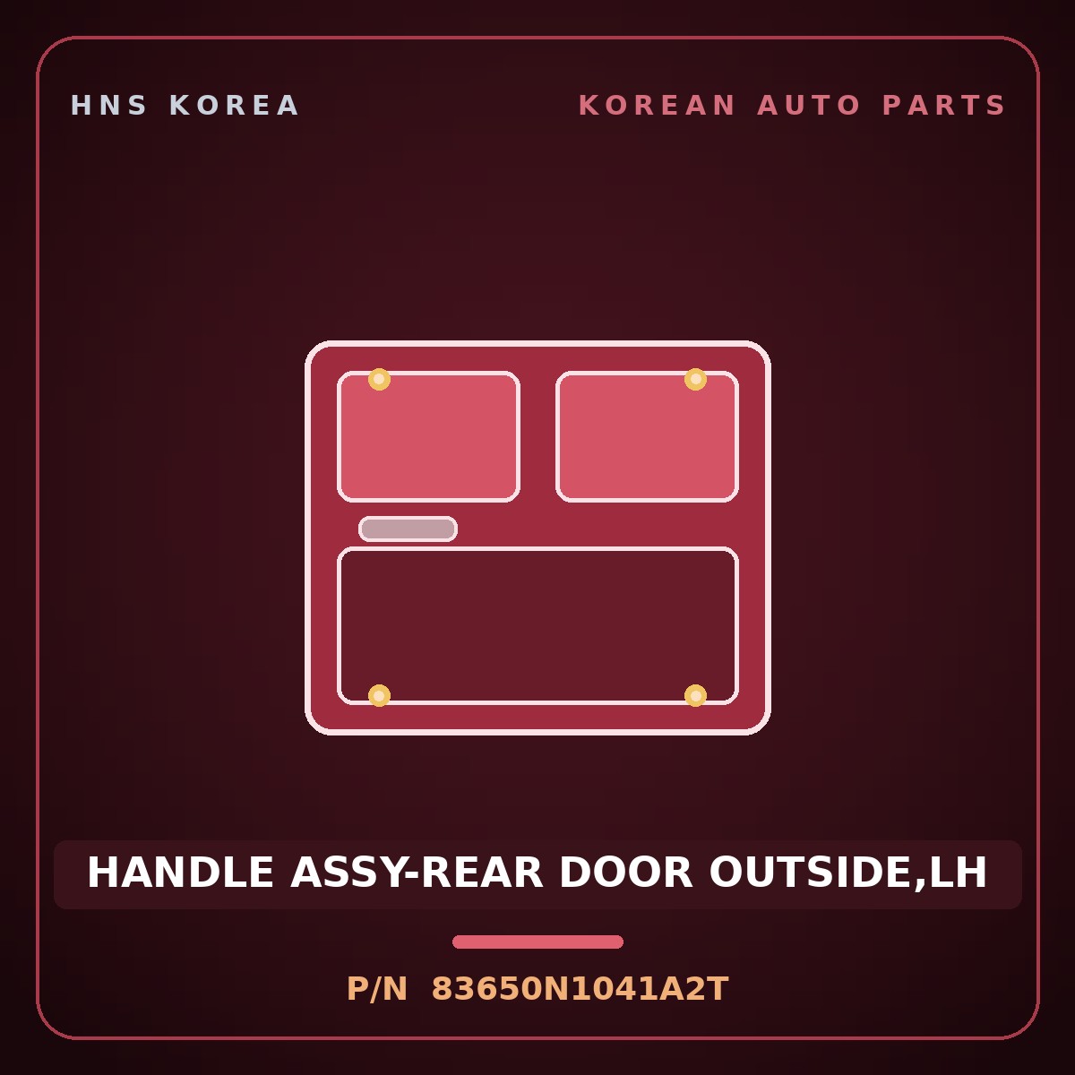 Genuine Mobis HANDLE ASSY-REAR DOOR OUTSIDE,LH 83650N1041A2T for Grandeur 2023 HNS Parts Korea
