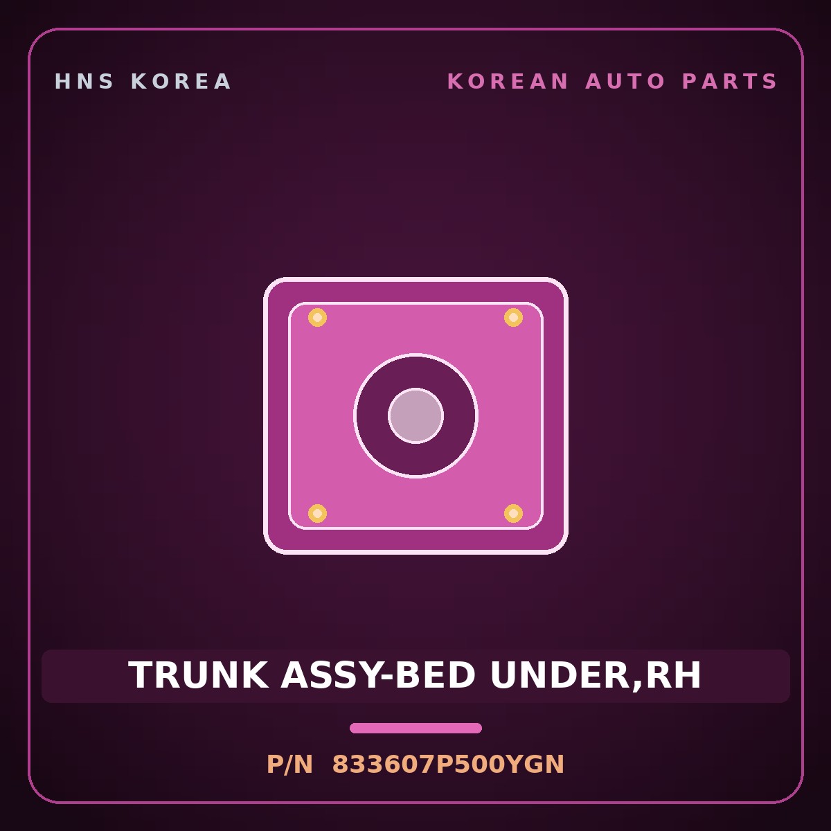 Genuine Mobis TRUNK ASSY-BED UNDER,RH 833607P500YGN for Xcient 2019 HNS Parts Korea