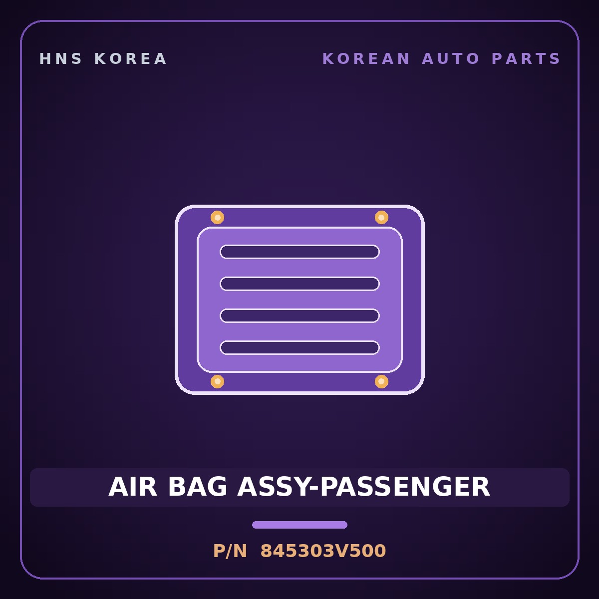Genuine Mobis AIR BAG ASSY-PASSENGER 845303V500 for Aslan 2015 HNS Parts Korea