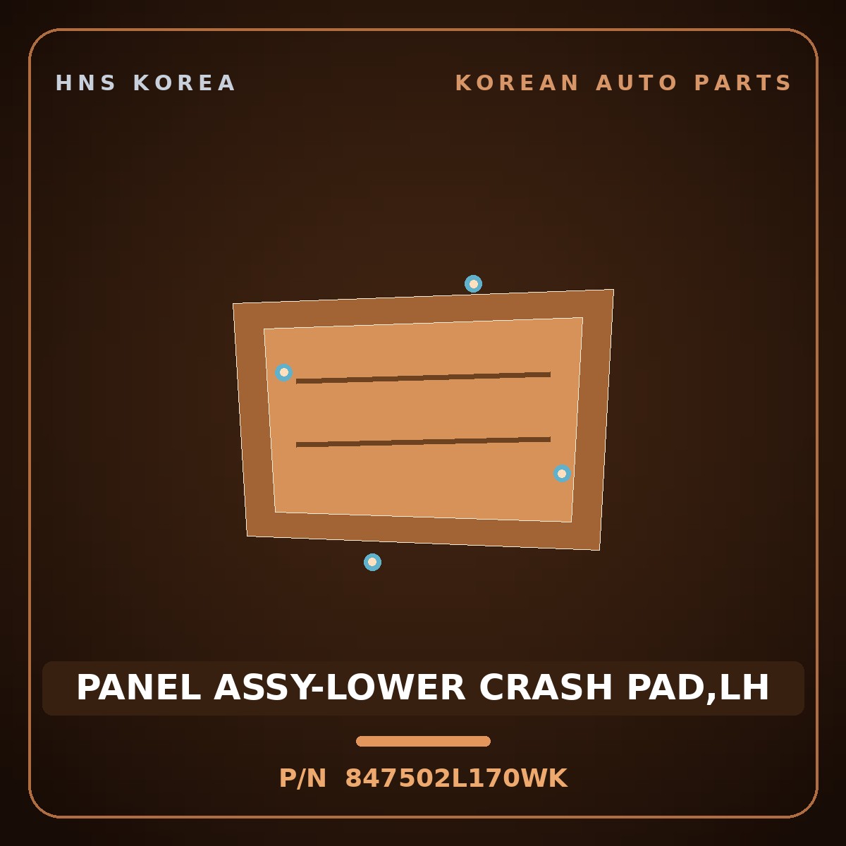 Genuine Mobis PANEL ASSY-LOWER CRASH PAD,LH 847502L170WK for i30 2007 HNS Parts Korea