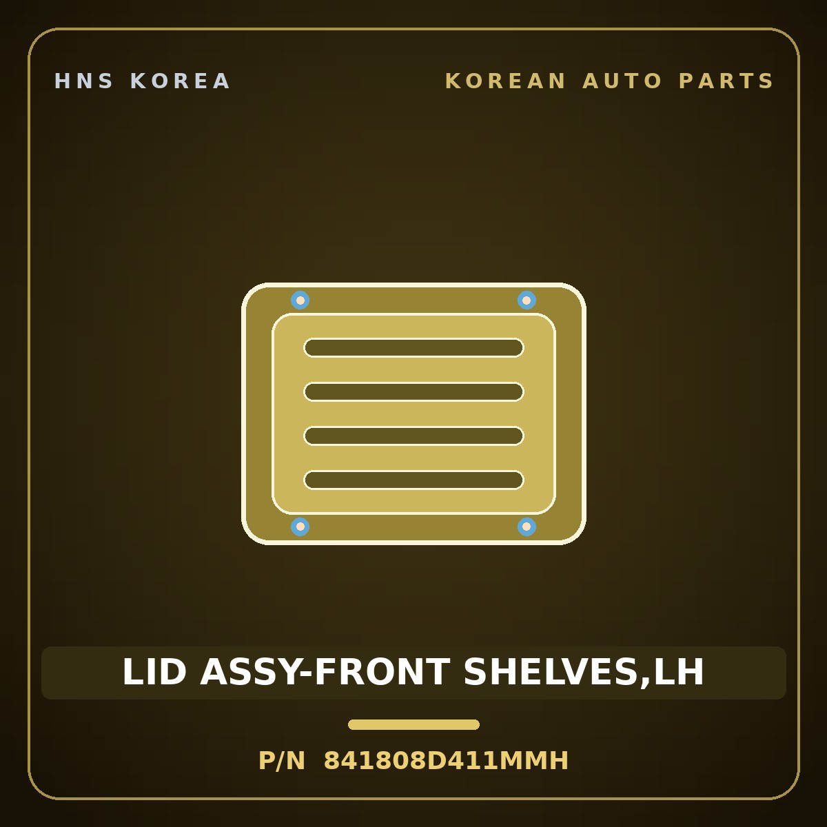 Genuine Mobis LID ASSY-FRONT SHELVES,LH 841808D411MMH for Universe 2019 HNS Parts Korea