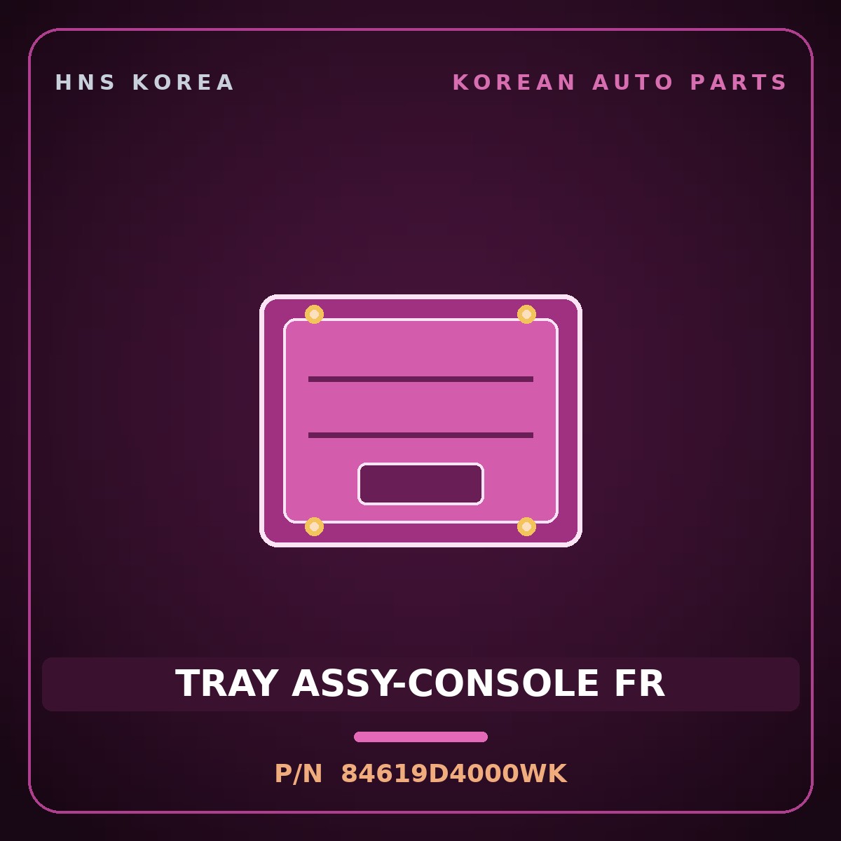 Genuine Mobis TRAY ASSY-CONSOLE FR 84619D4000WK for K5 2016 HNS Parts Korea