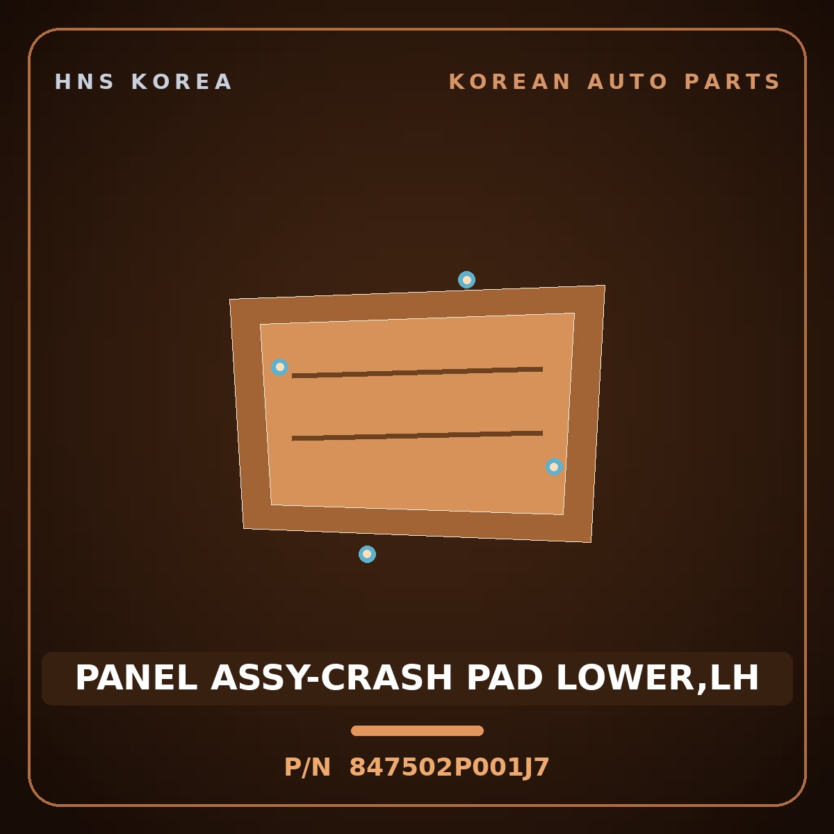 Genuine Mobis PANEL ASSY-CRASH PAD LOWER,LH 847502P001J7 for Sorento 2009 HNS Parts Korea
