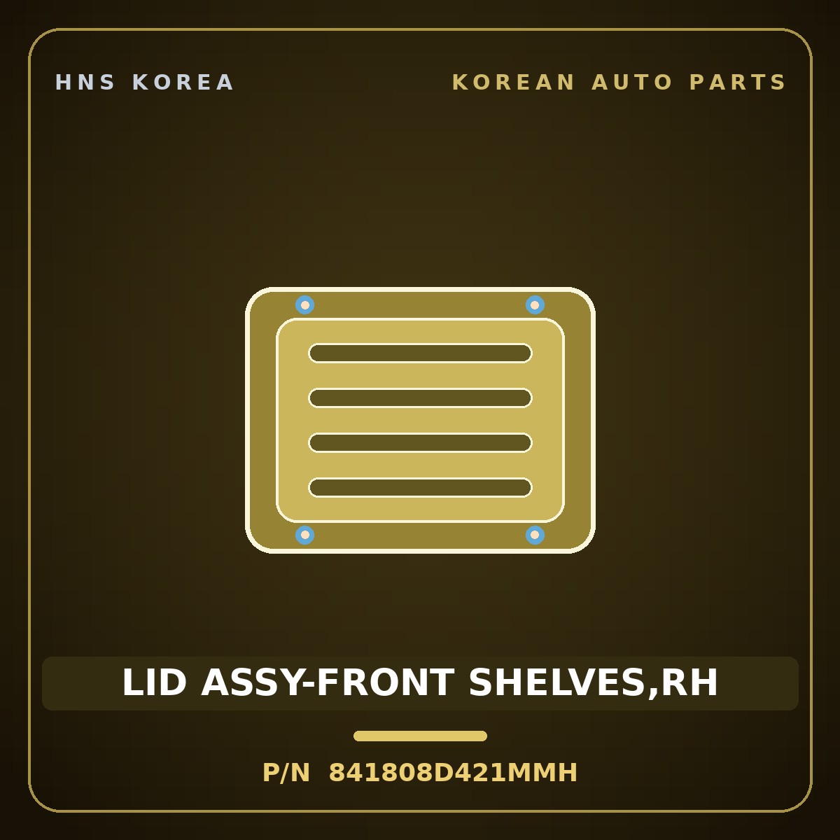 Genuine Mobis LID ASSY-FRONT SHELVES,RH 841808D421MMH for Universe 2019 HNS Parts Korea
