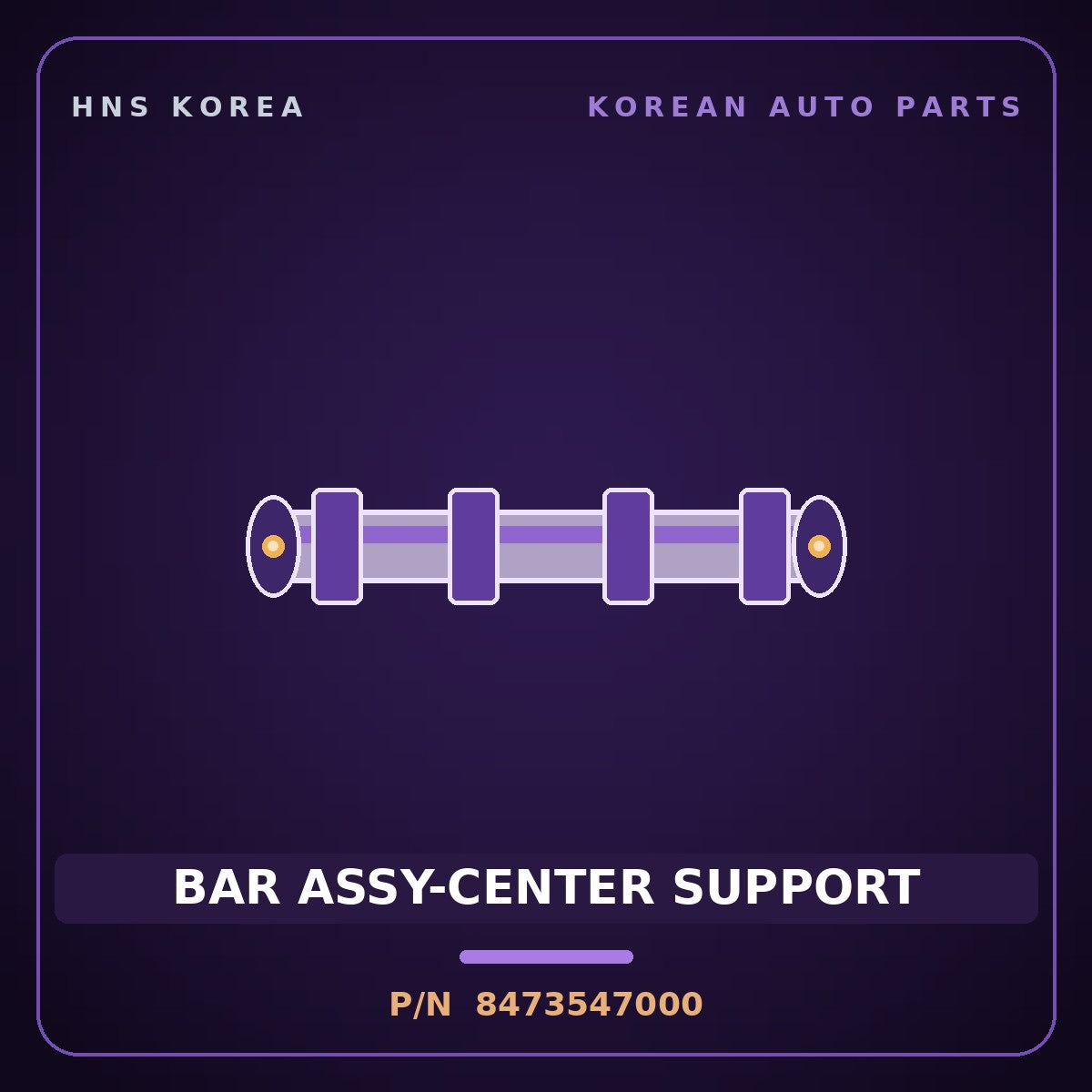 Genuine Mobis BAR ASSY-CENTER SUPPORT 8473547000 for Libero 2000 HNS Parts Korea
