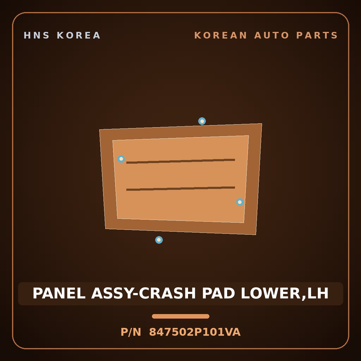 Genuine Mobis PANEL ASSY-CRASH PAD LOWER,LH 847502P101VA for Sorento 2009 HNS Parts Korea